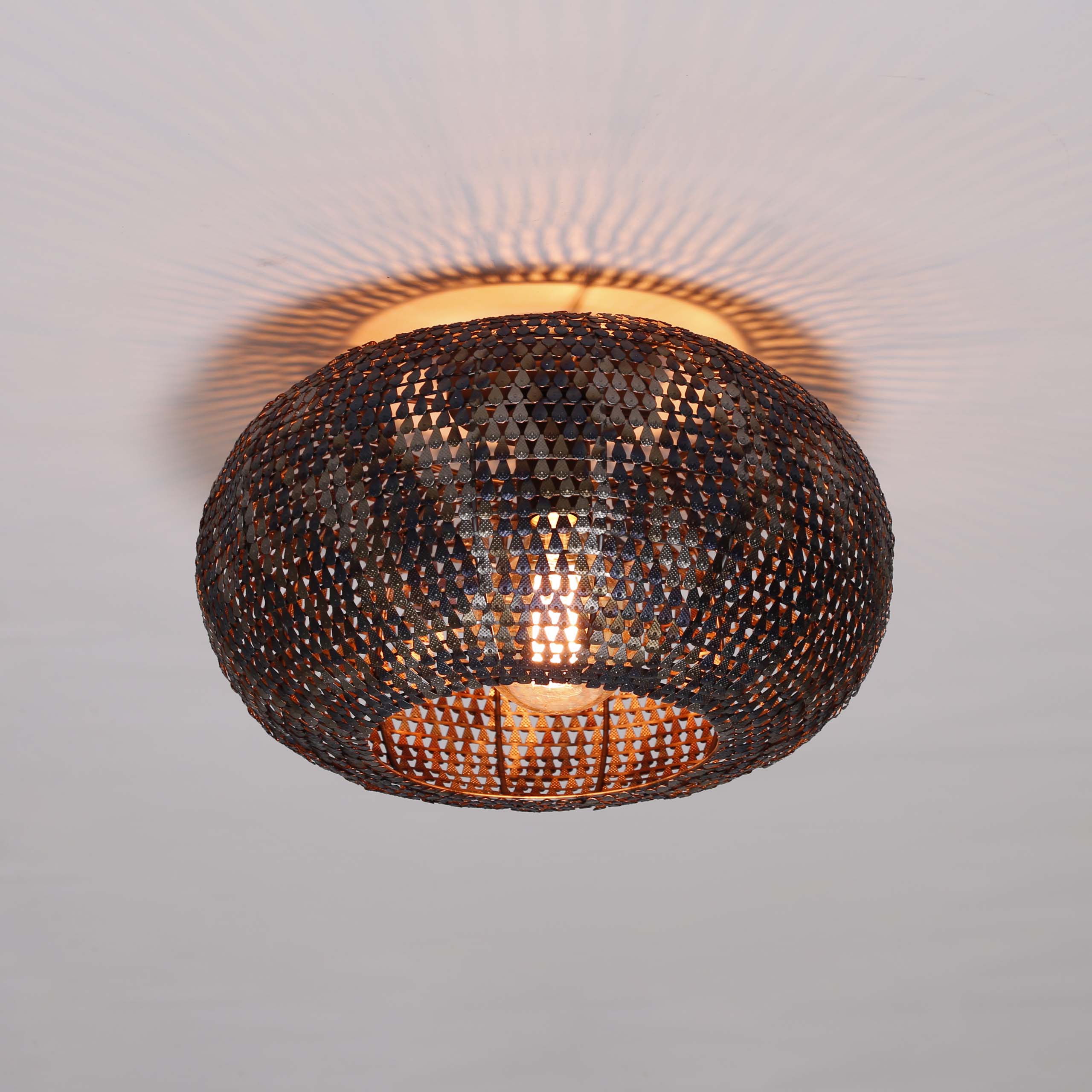 Plafondlamp Armor 1-lichts / Zwart bruin – afbeelding 1