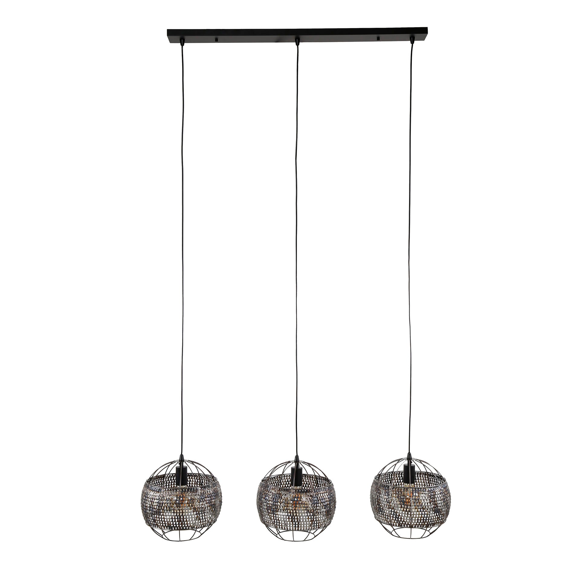 Hanglamp Armor Open 3-lichts / Zwart bruin – afbeelding 4