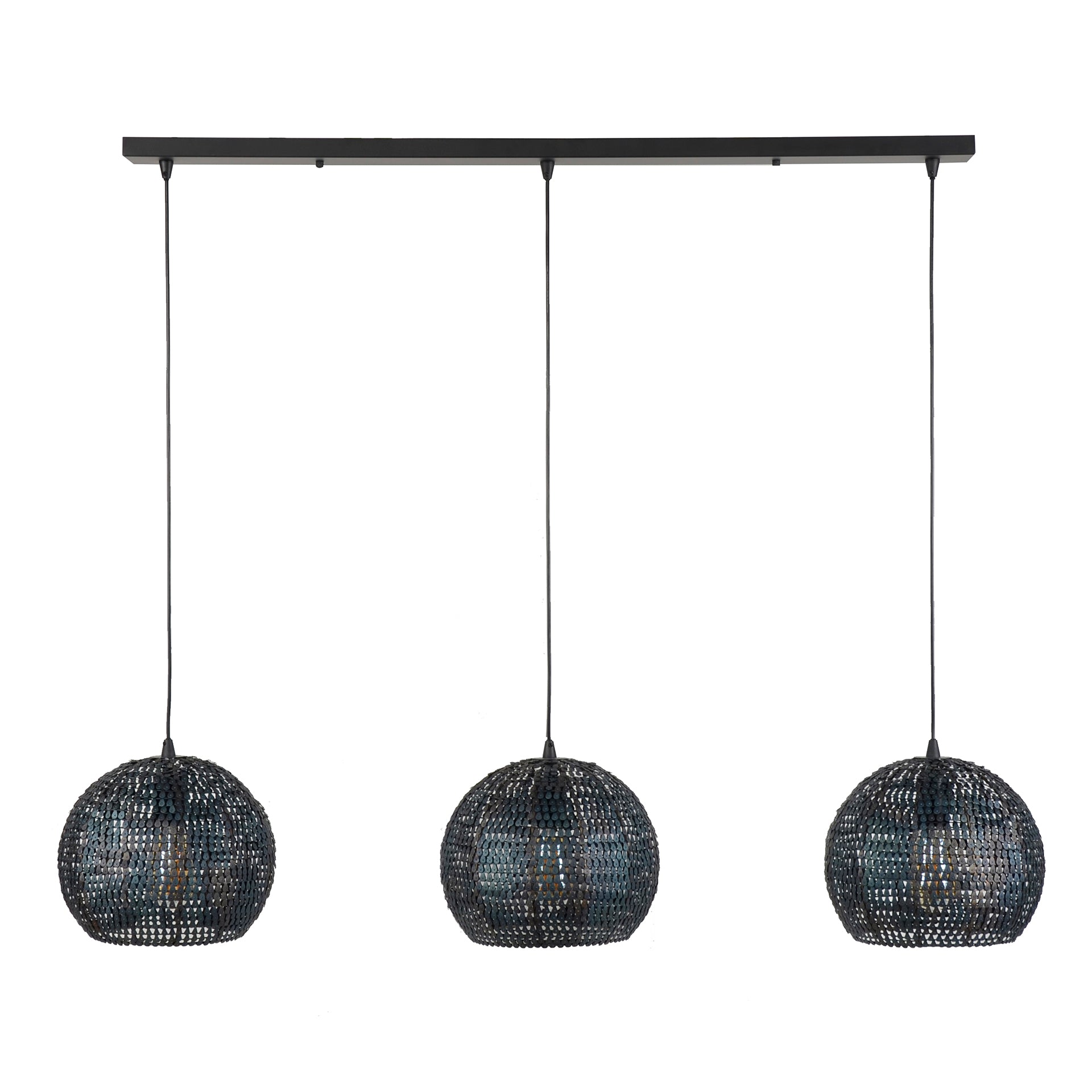 Hanglamp Armor Orb 3-lichts / Zwart bruin – afbeelding 3