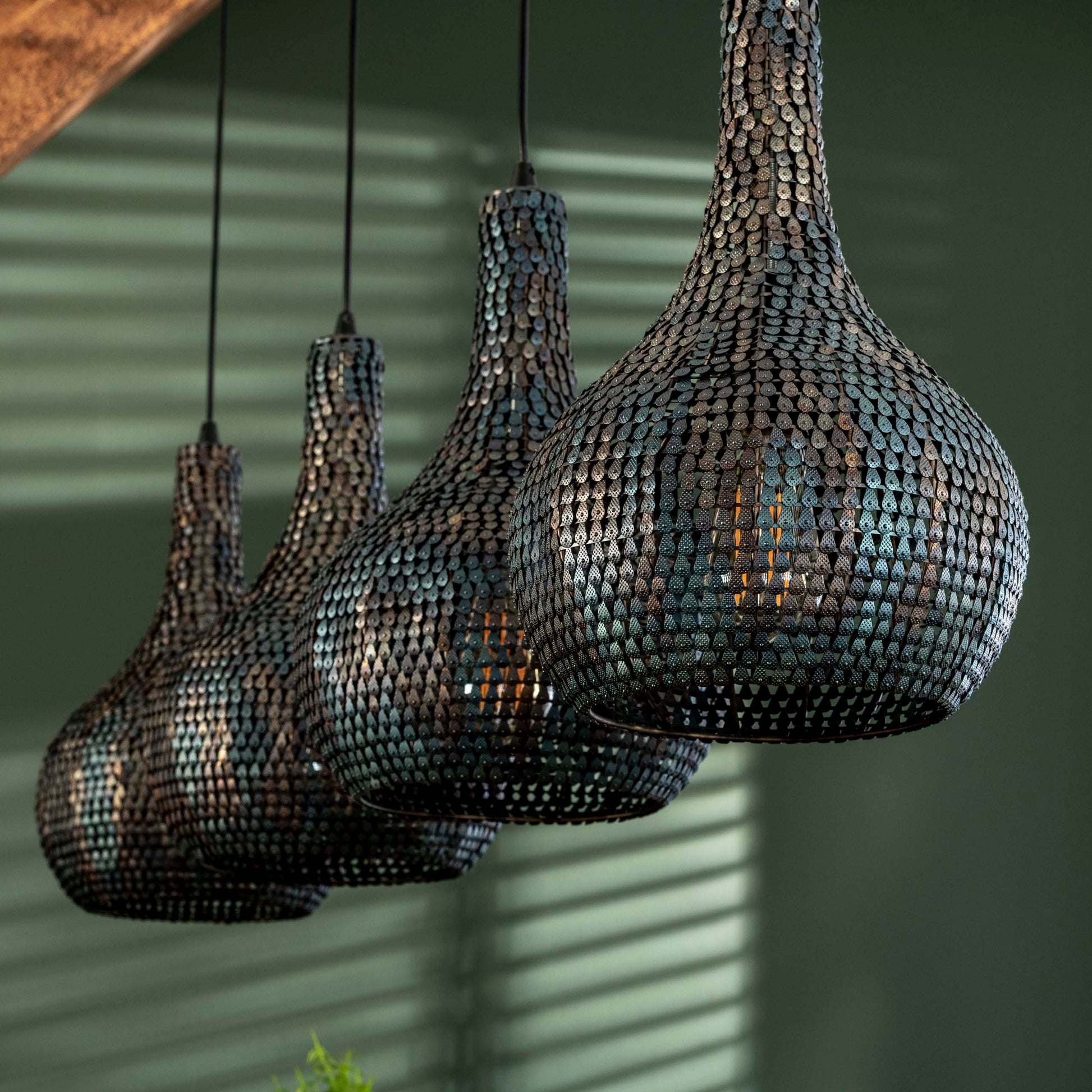 Hanglamp Armor Cone 4-lichts / Zwart bruin – afbeelding 4