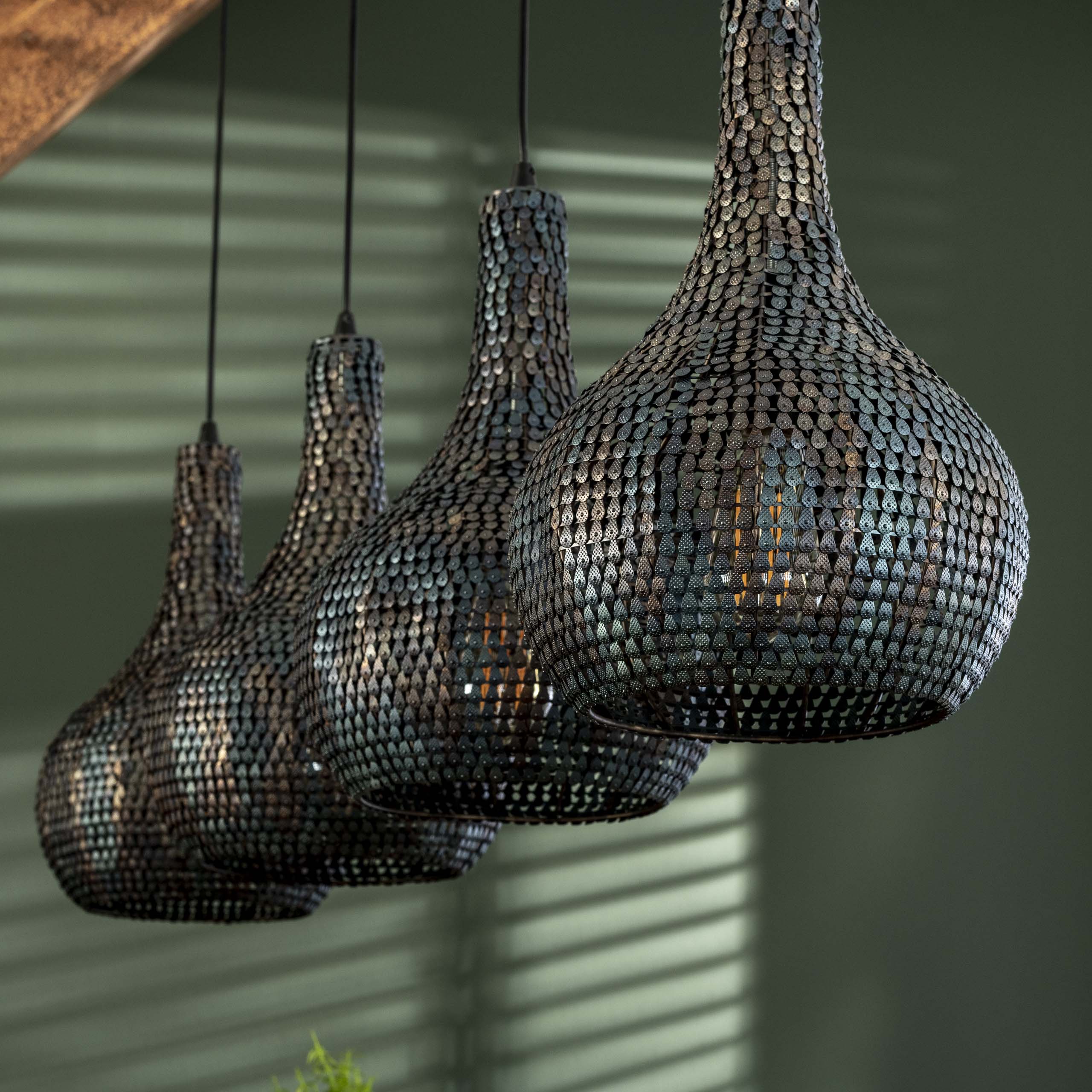Hanglamp Armor Cone 4-lichts / Zwart bruin – afbeelding 4