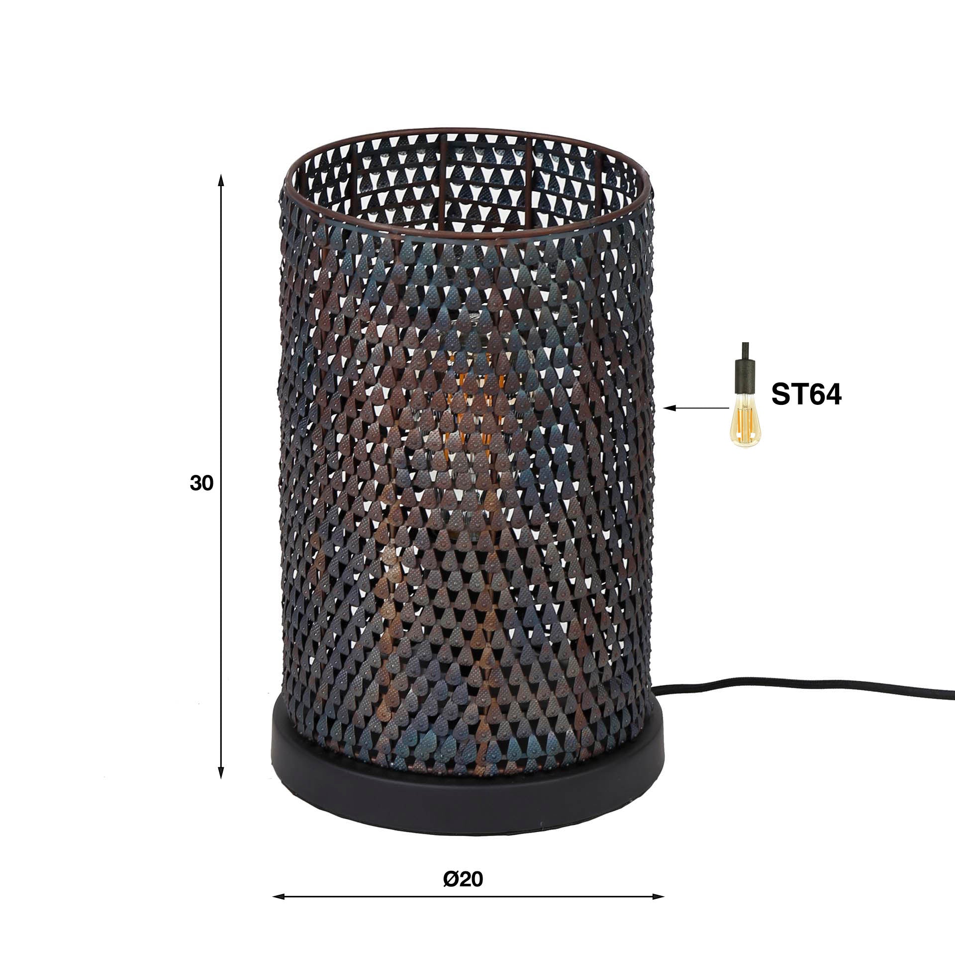 Tafellamp Armor Tube 1-lichts / Zwart bruin – afbeelding 4