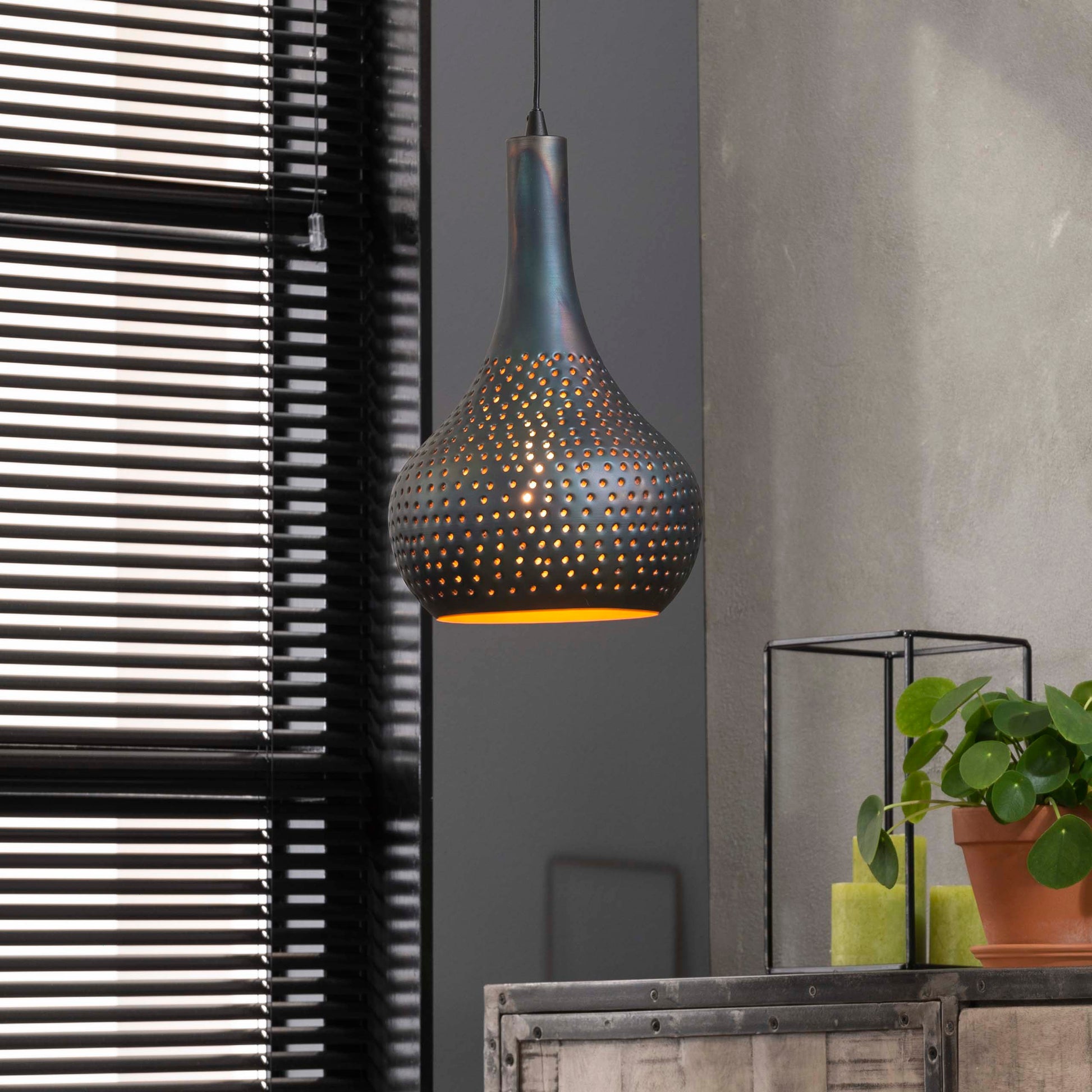 Hanglamp Punch Cone 1-lichts / Zwart bruin – afbeelding 1