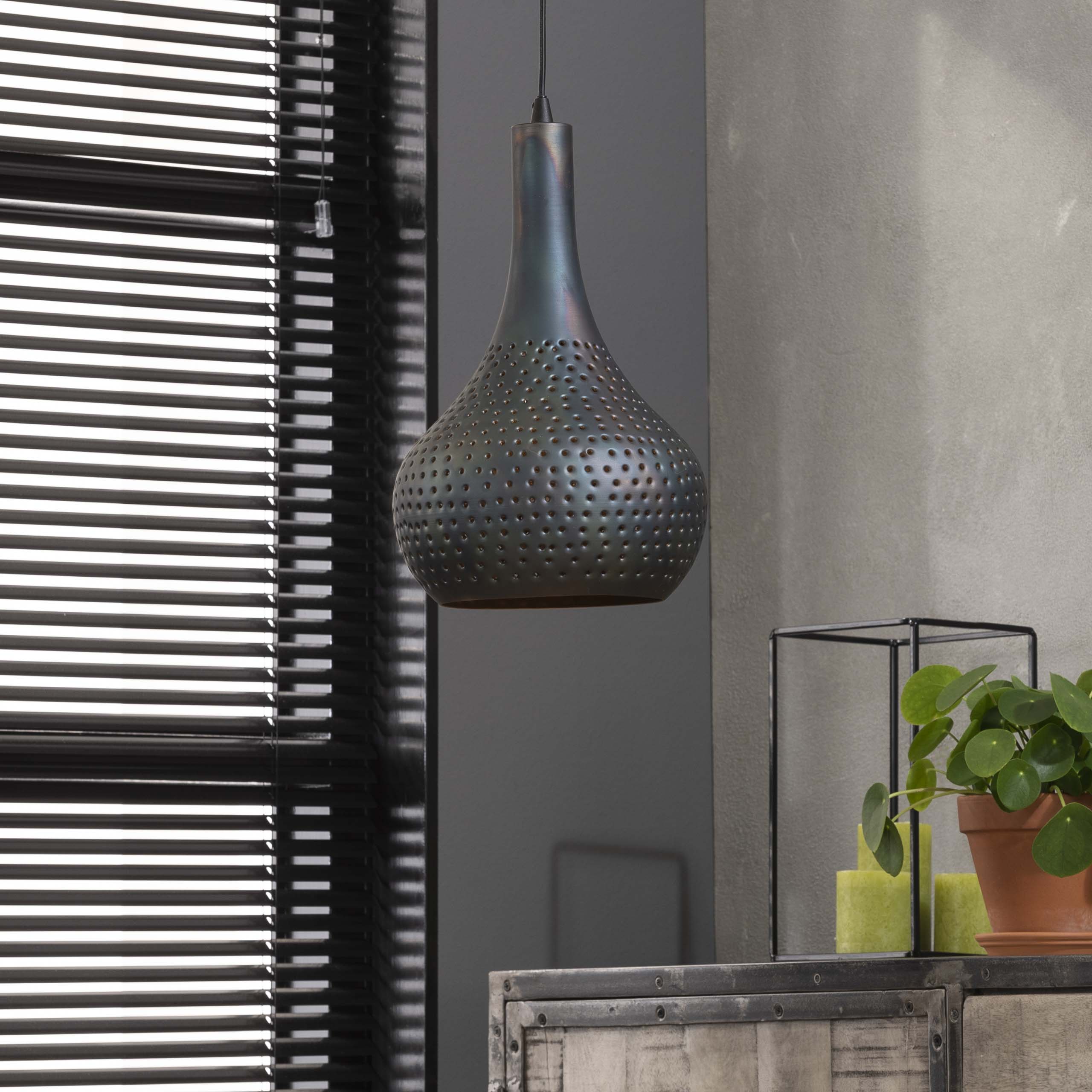 Hanglamp Punch Cone 1-lichts / Zwart bruin – afbeelding 2