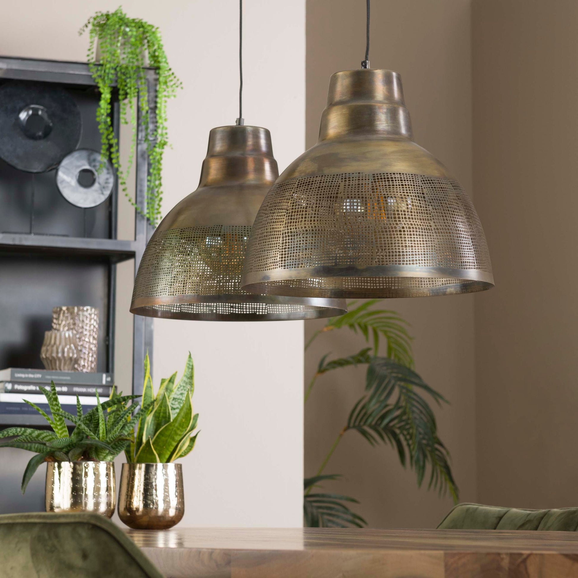 Hanglamp Screen 2-lichts / Antiek brons – afbeelding 2