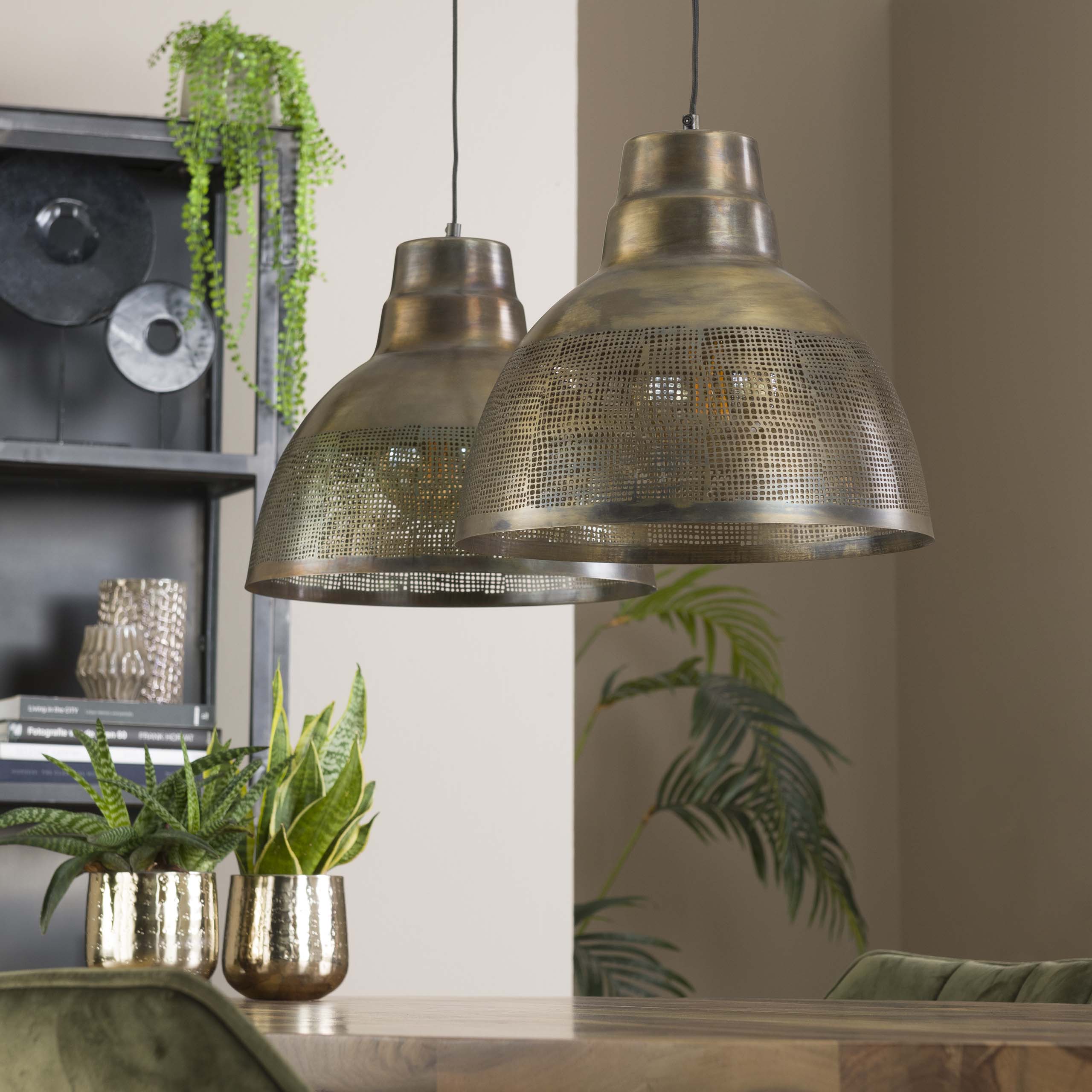 Hanglamp Screen 2-lichts / Antiek brons – afbeelding 2