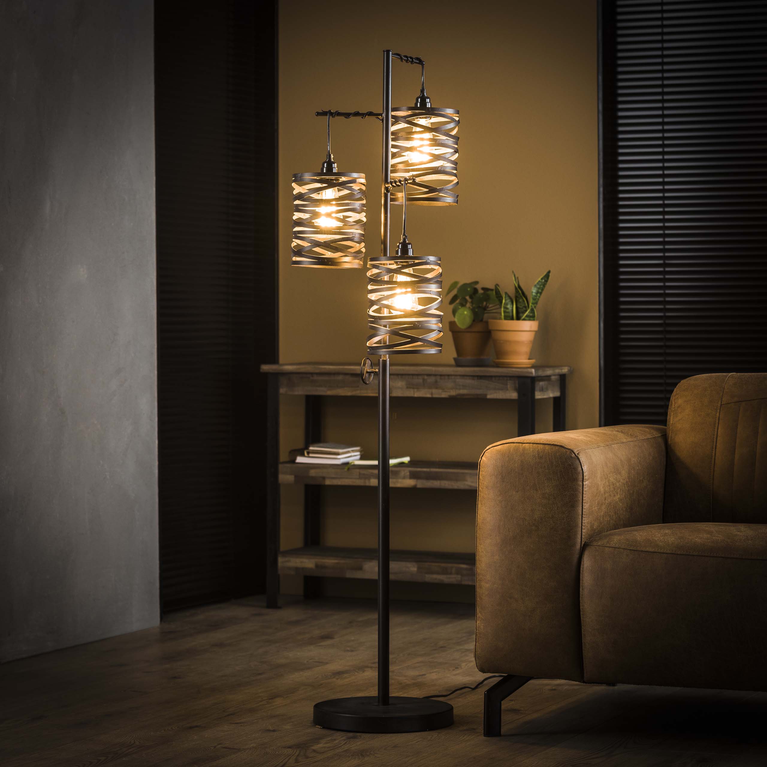 Vloerlamp Spindle 3-lichts / Slate grey – afbeelding 1