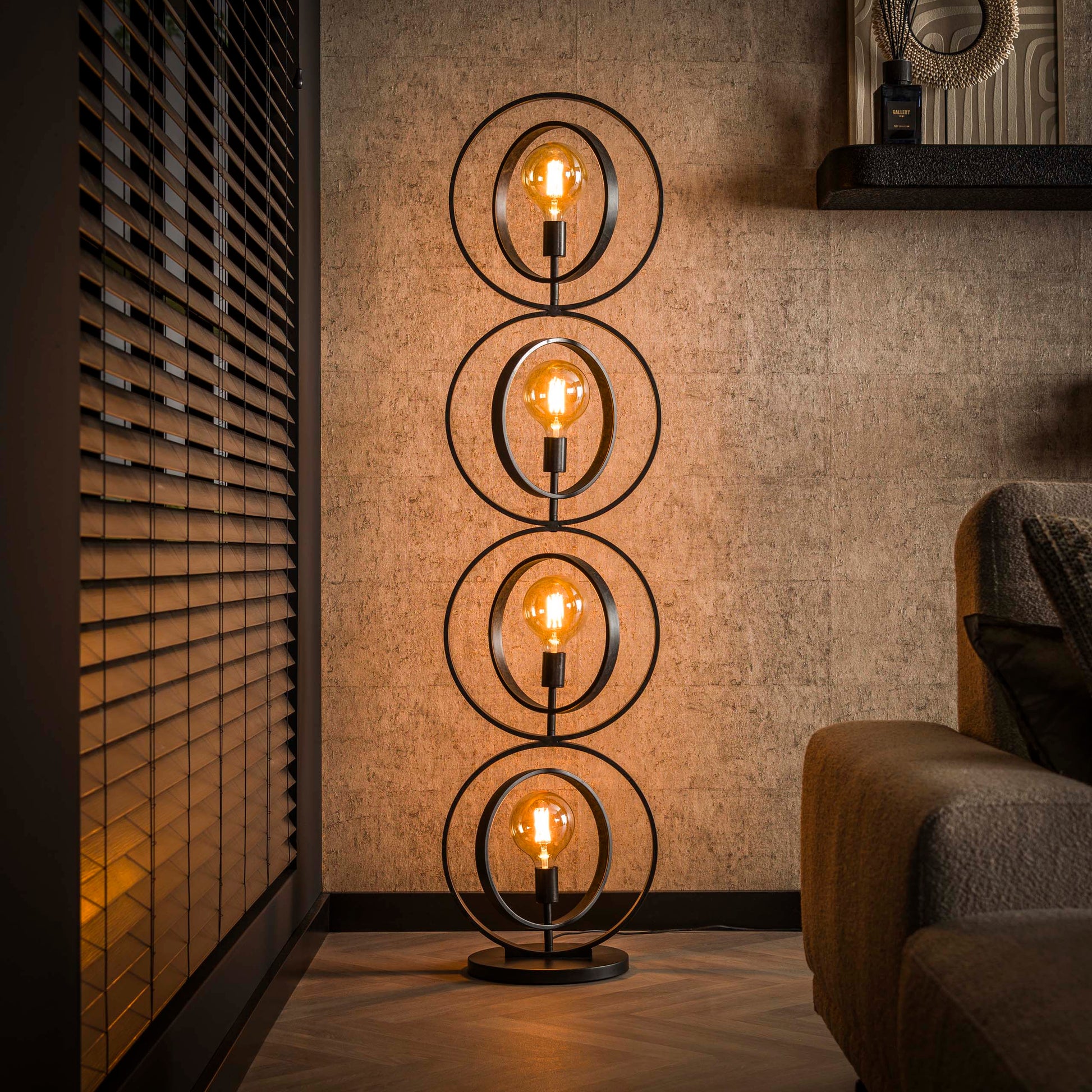 Vloerlamp Turn Around 4-lichts / Charcoal – afbeelding 1