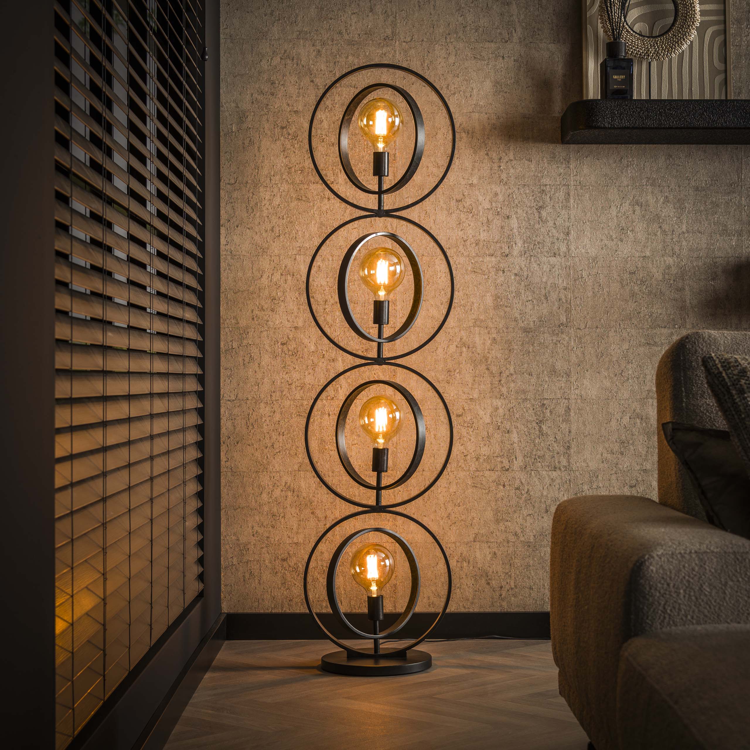 Vloerlamp Turn Around 4-lichts / Charcoal – afbeelding 1