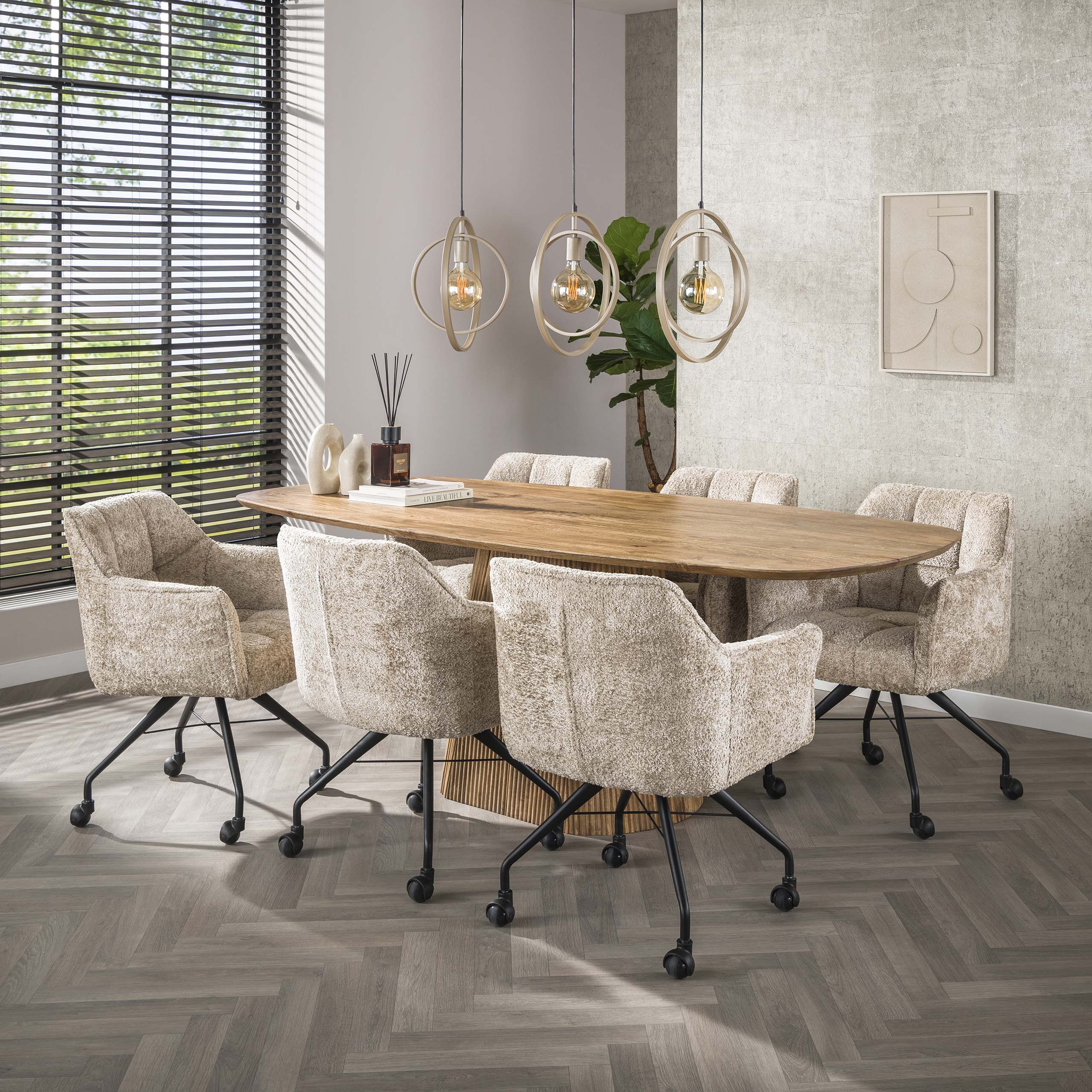 Hanglamp Turn Around 3-lichts / Beige – afbeelding 3
