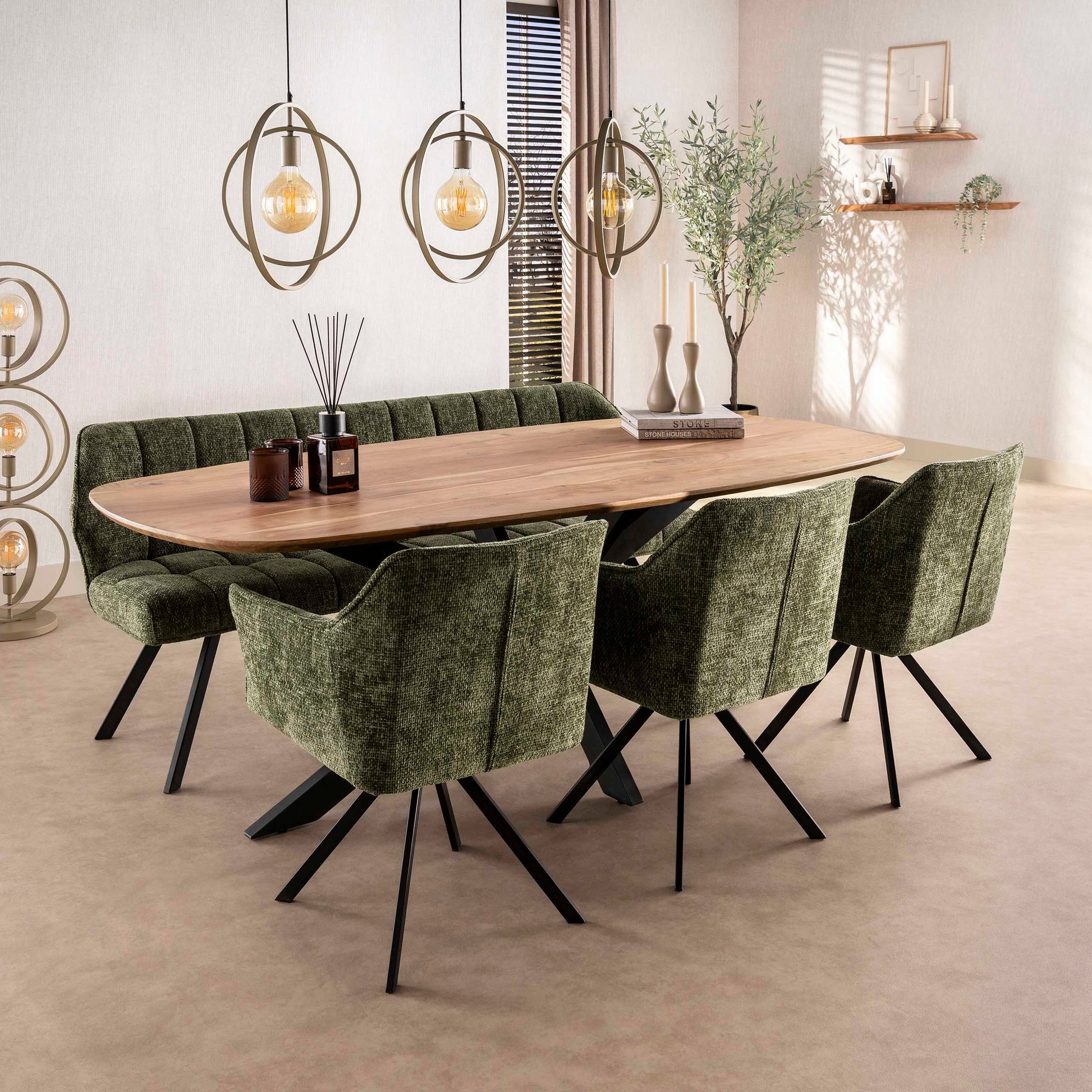 Hanglamp Turn Around 3-lichts / Beige – afbeelding 6