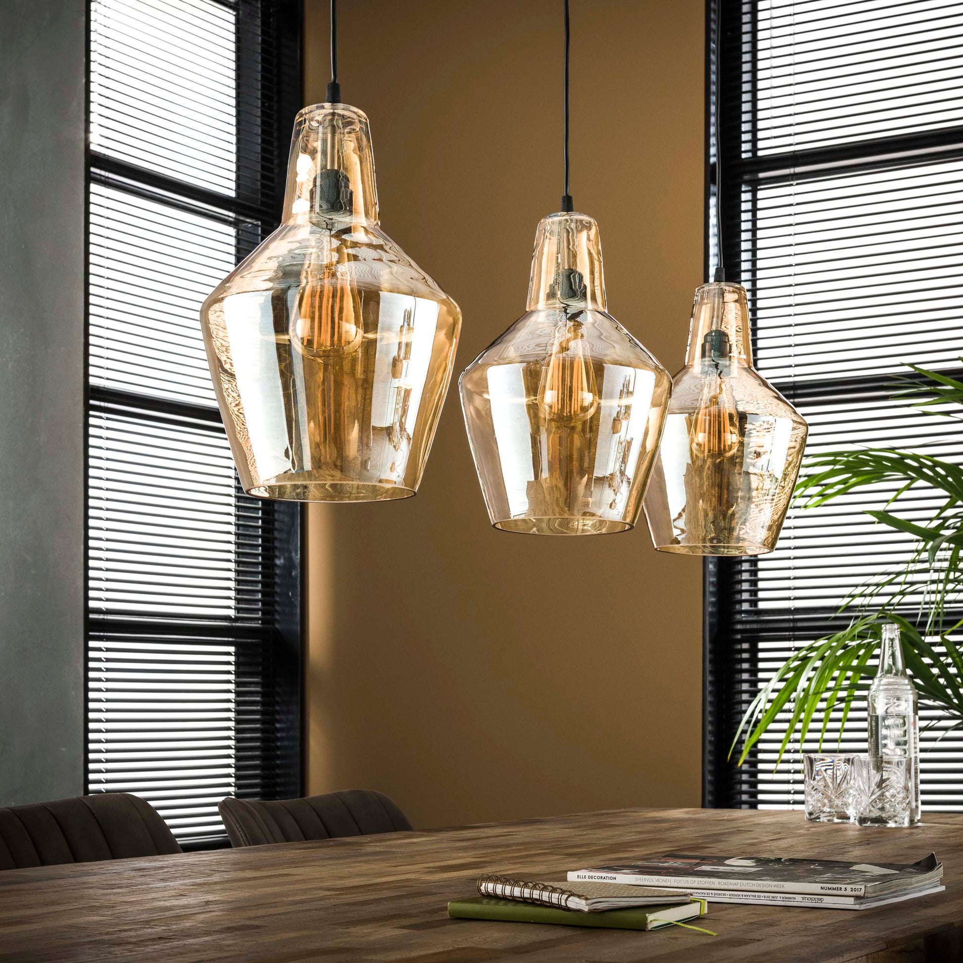 Hanglamp Glass Cone 3-lichts / Oud zilver – afbeelding 2