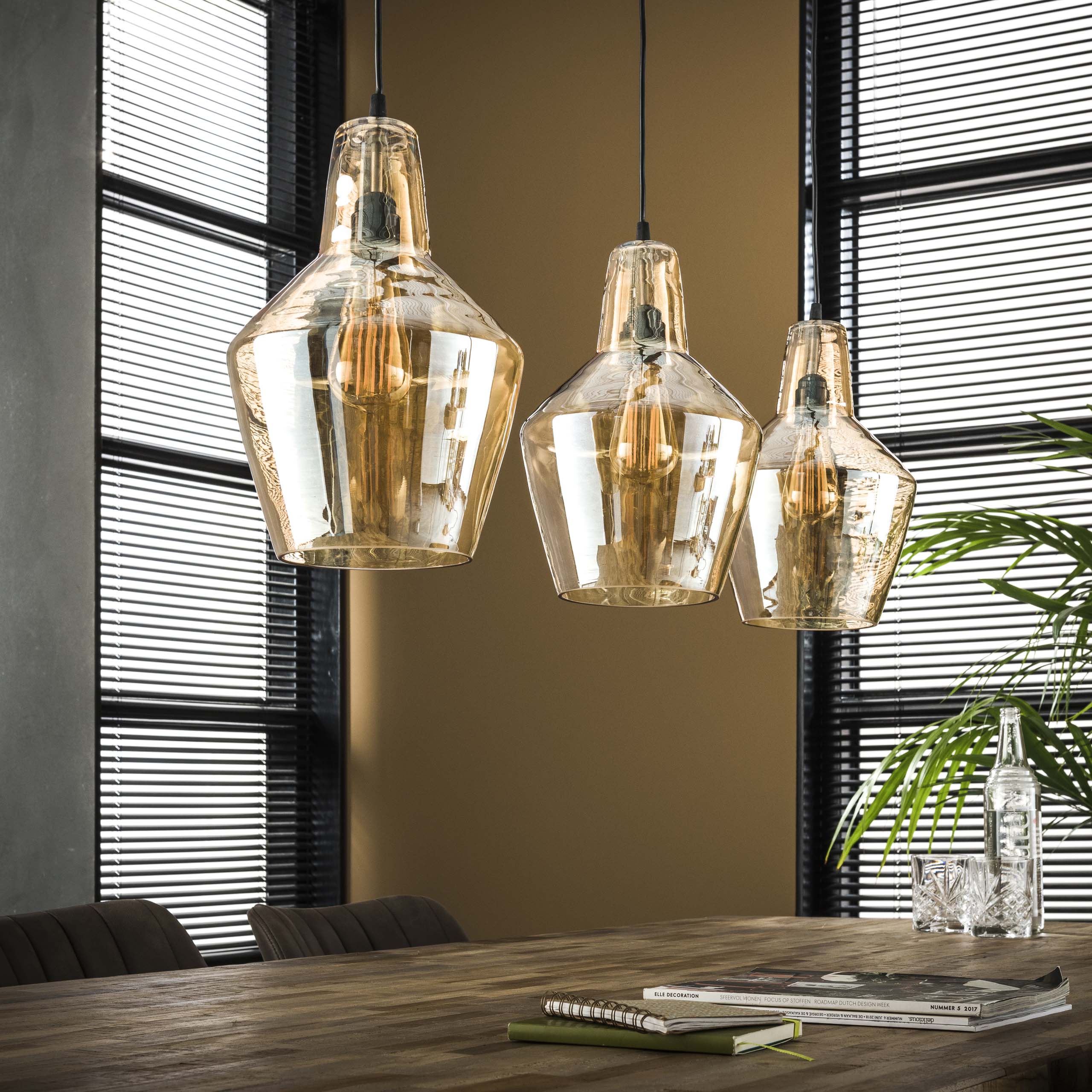 Hanglamp Glass Cone 3-lichts / Oud zilver – afbeelding 2