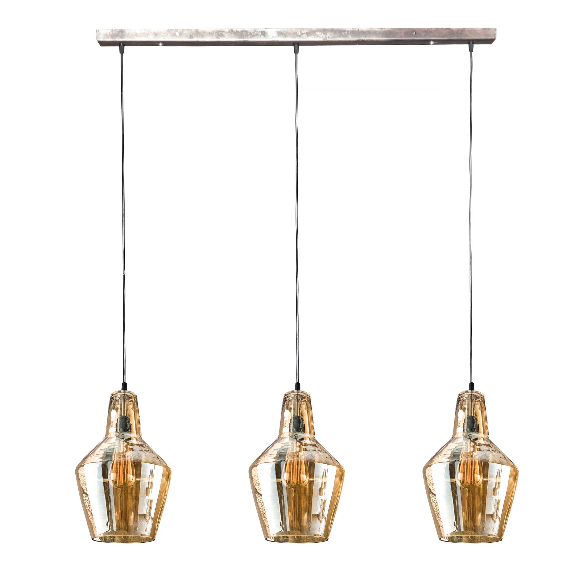 Hanglamp Glass Cone 3-lichts / Oud zilver – afbeelding 3