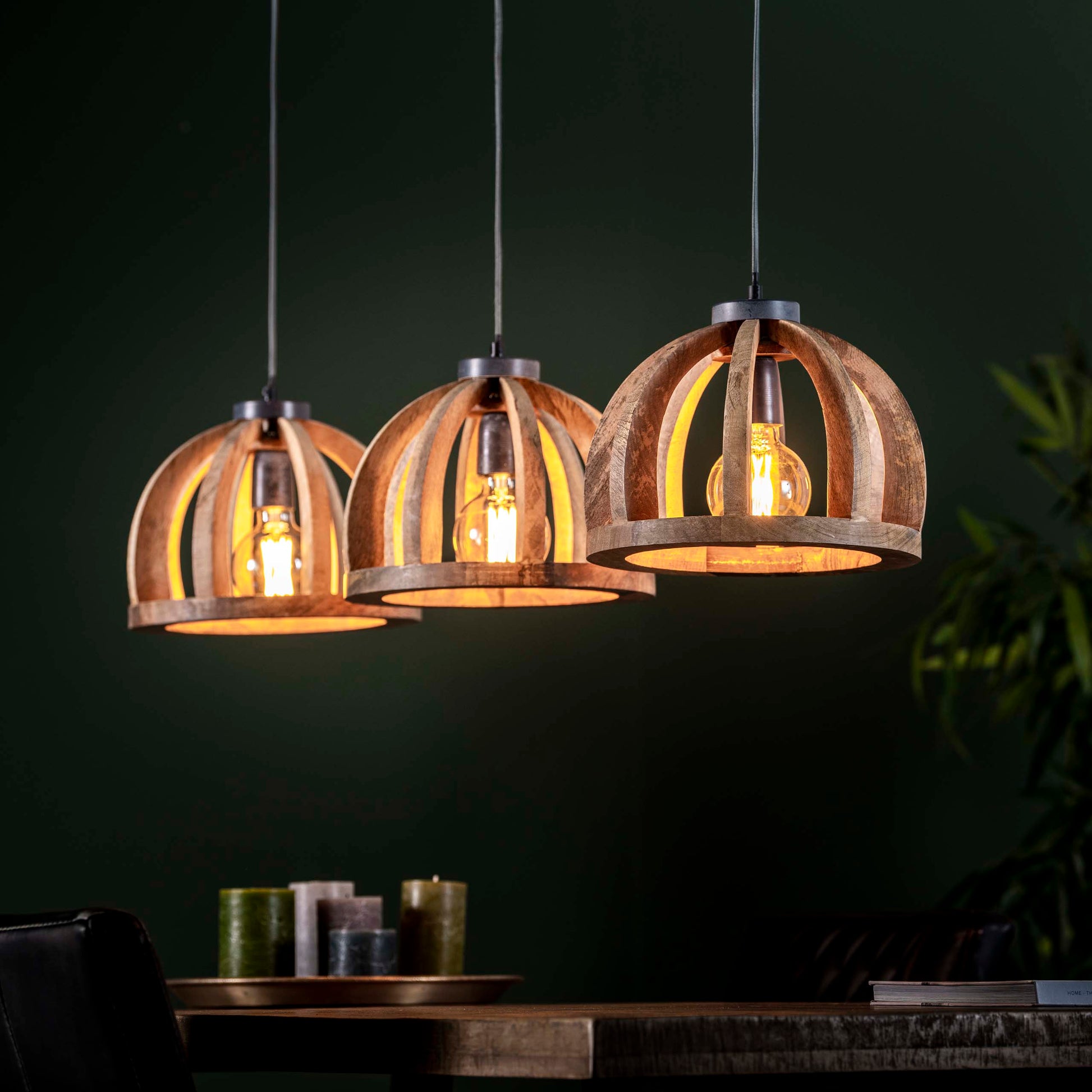 Hanglamp Orba 3-lichts / Massief mango – afbeelding 1
