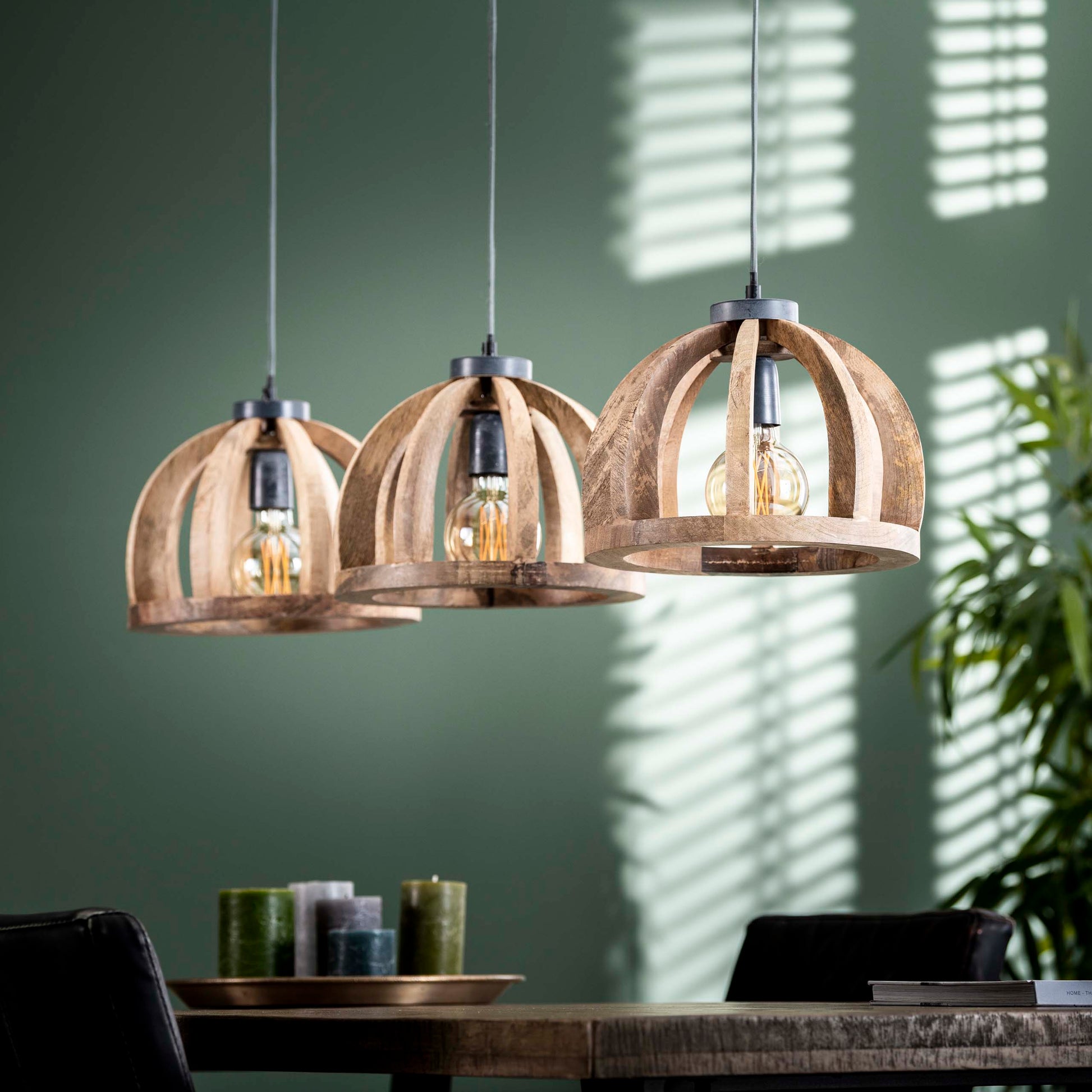 Hanglamp Orba 3-lichts / Massief mango – afbeelding 2