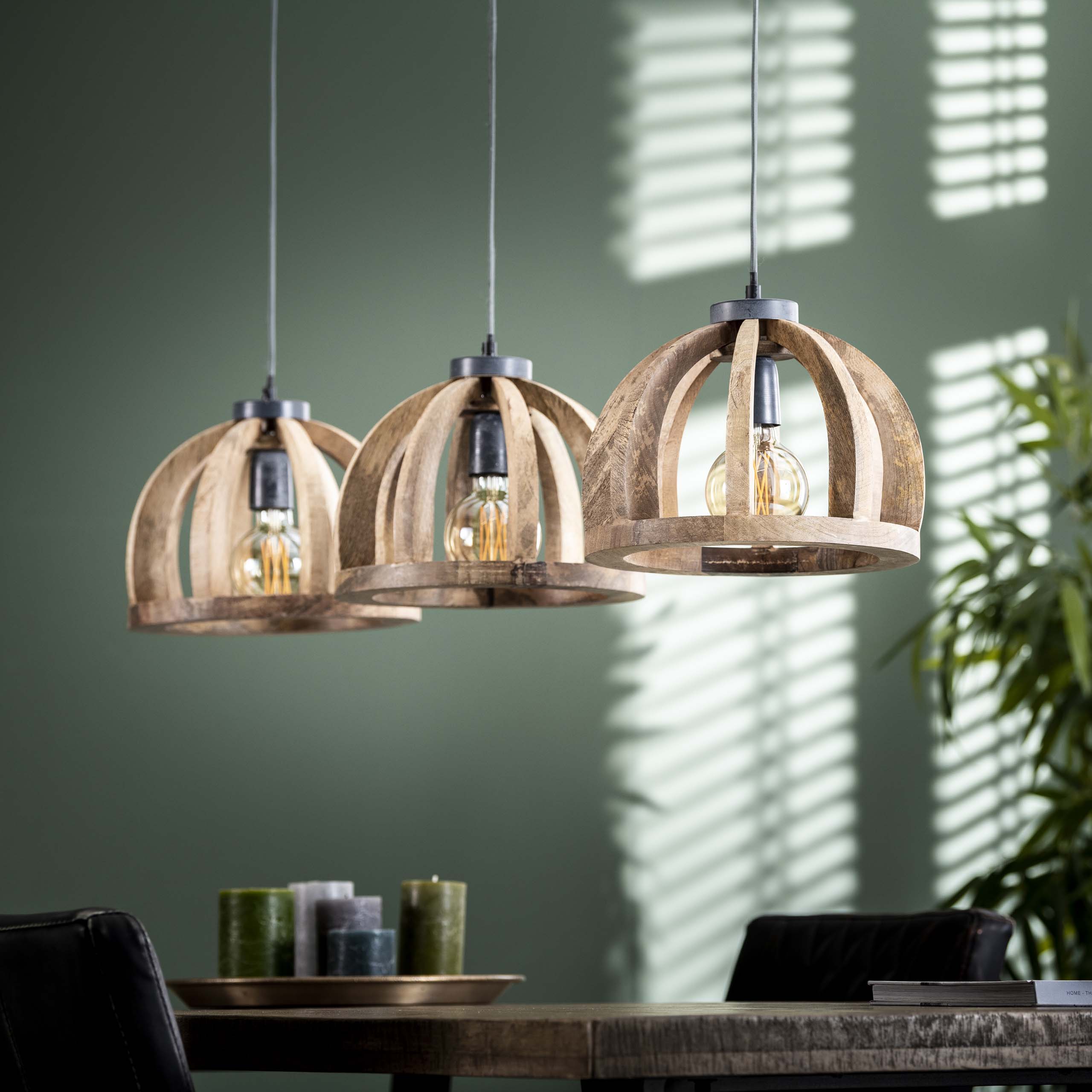 Hanglamp Orba 3-lichts / Massief mango – afbeelding 2