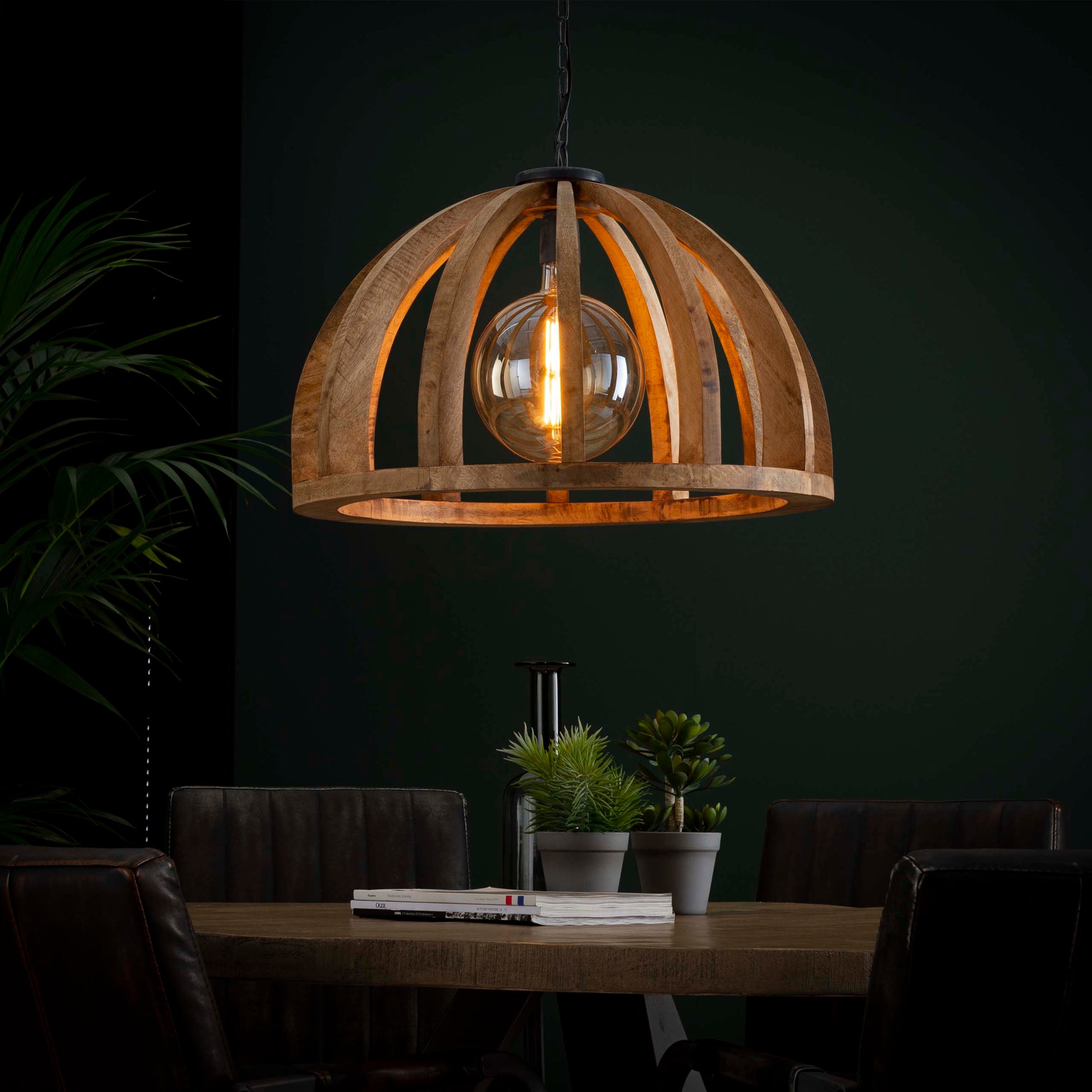 Hanglamp Orba 1-lichts Ø60cm / Massief mango – afbeelding 1