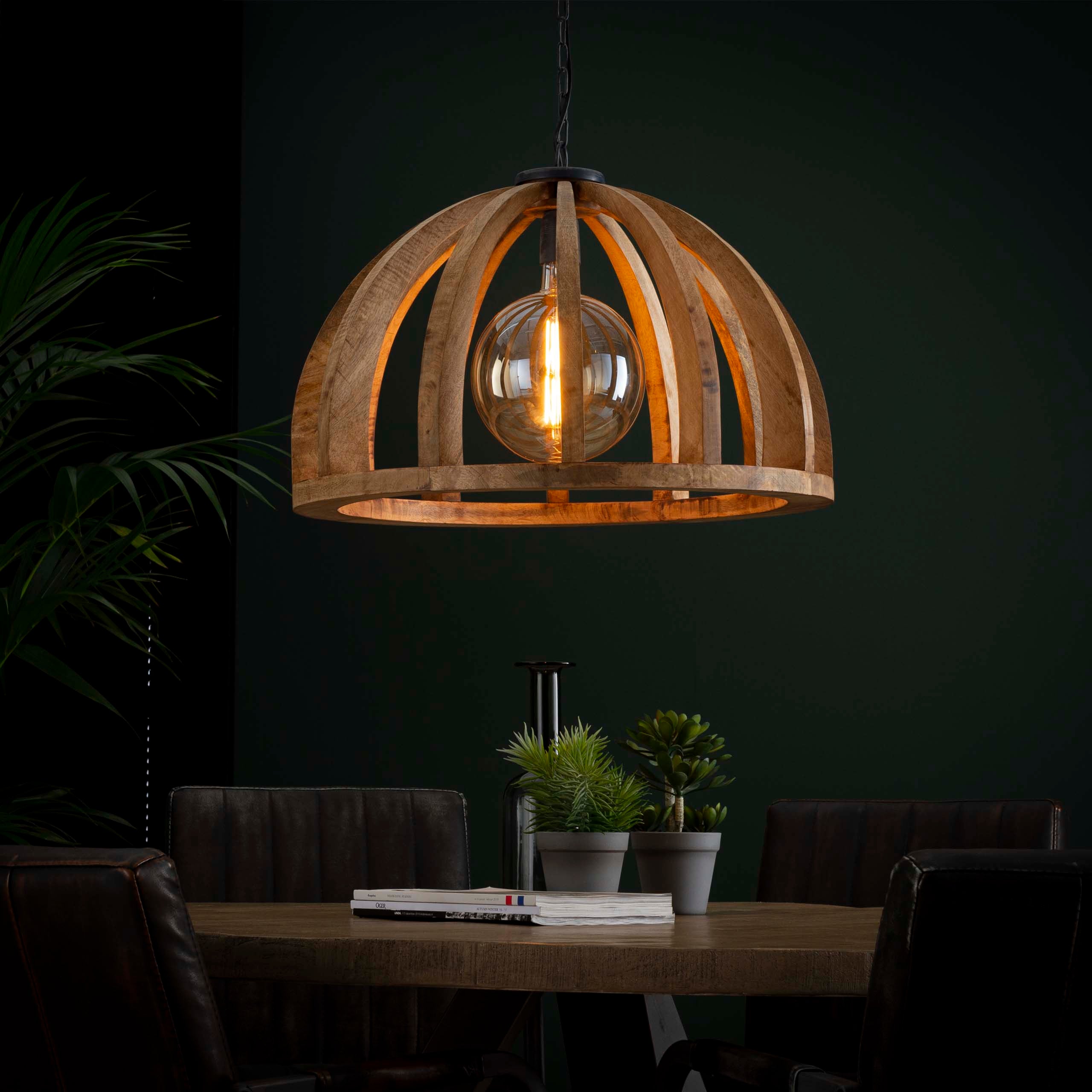 Hanglamp Orba 1-lichts Ø60cm / Massief mango – afbeelding 1