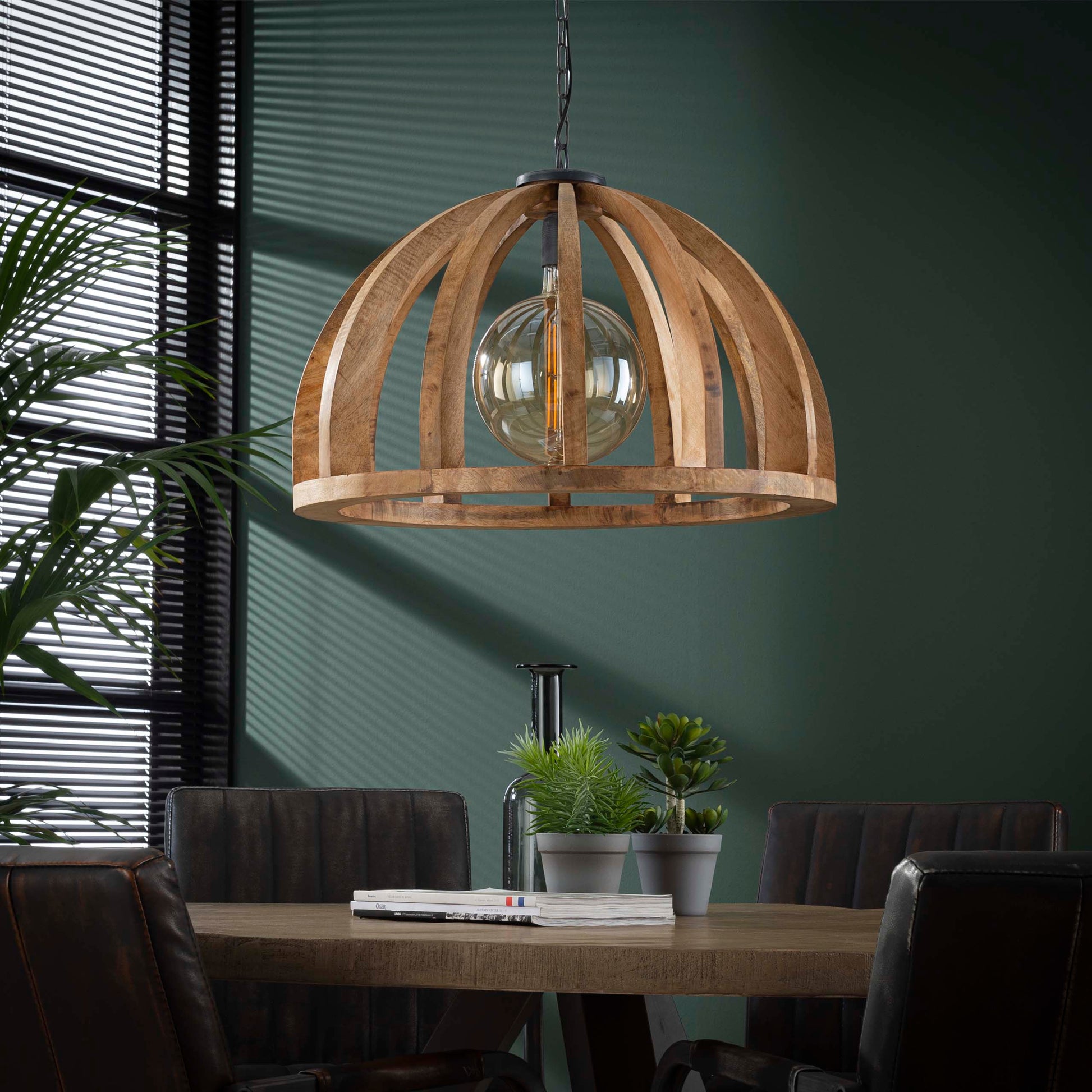 Hanglamp Orba 1-lichts Ø60cm / Massief mango – afbeelding 2
