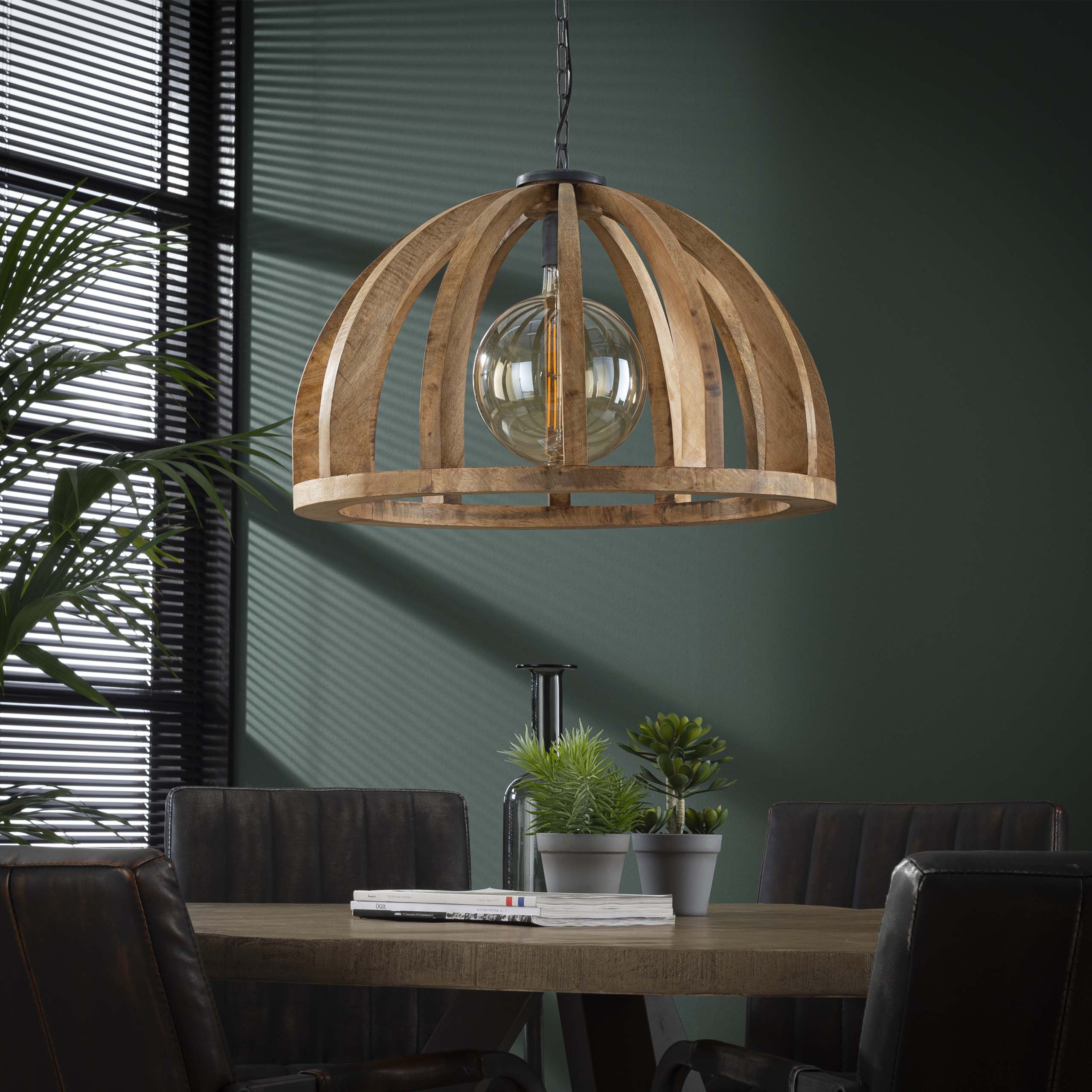 Hanglamp Orba 1-lichts Ø60cm / Massief mango – afbeelding 2