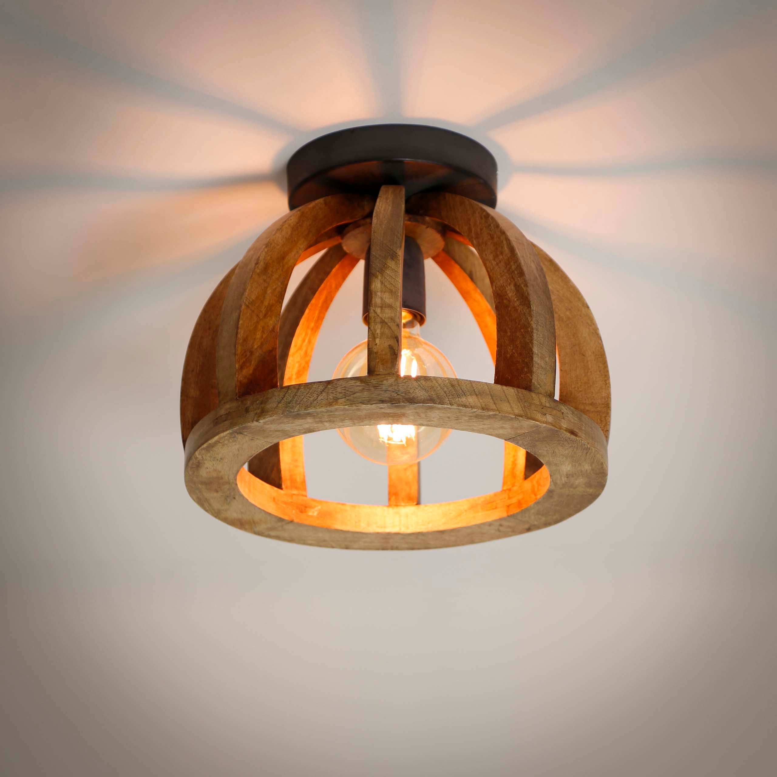 Plafondlamp Orba 1-lichts / Massief mango – afbeelding 1