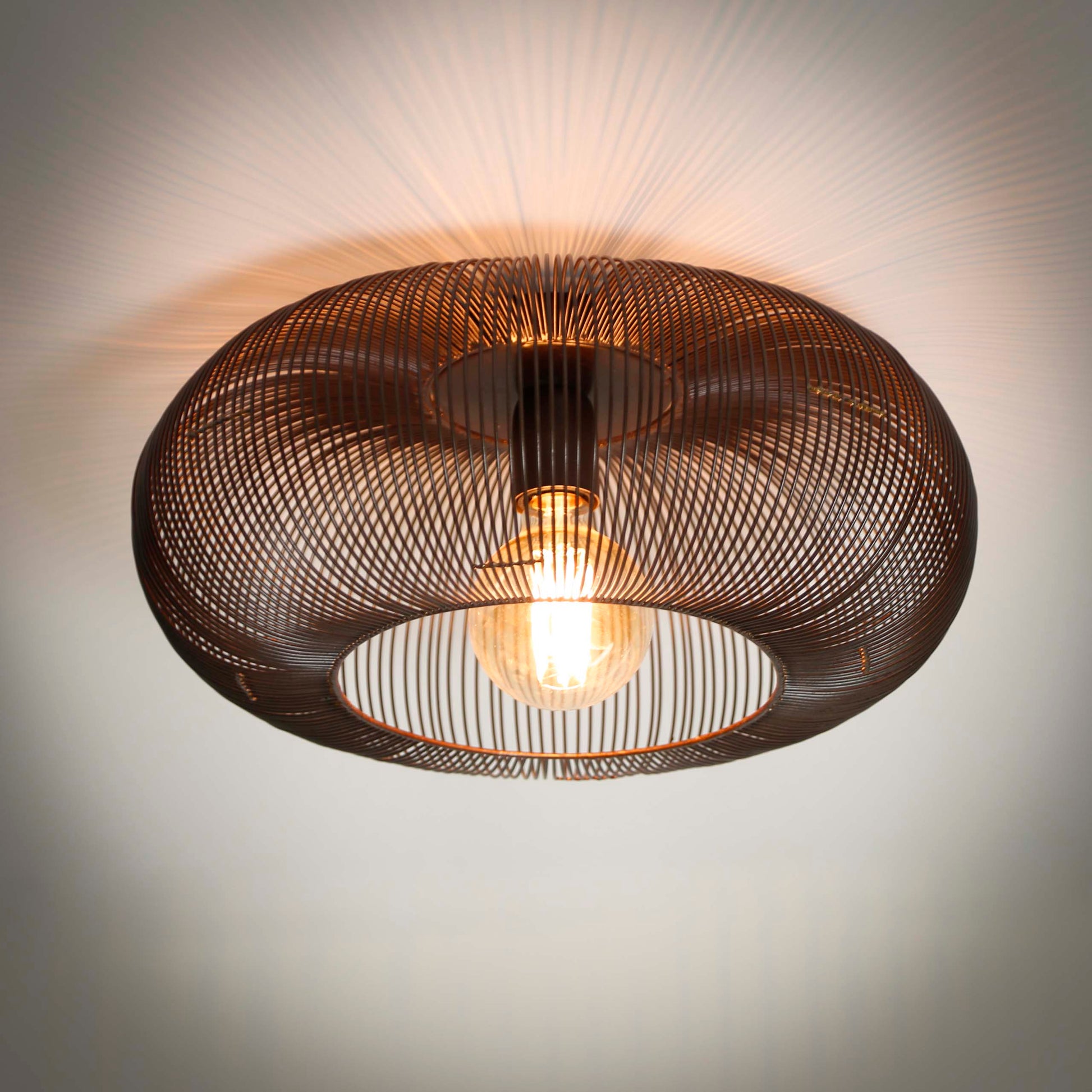 Plafondlamp Copper Twist 1-lichts / Zwart nikkel – afbeelding 1