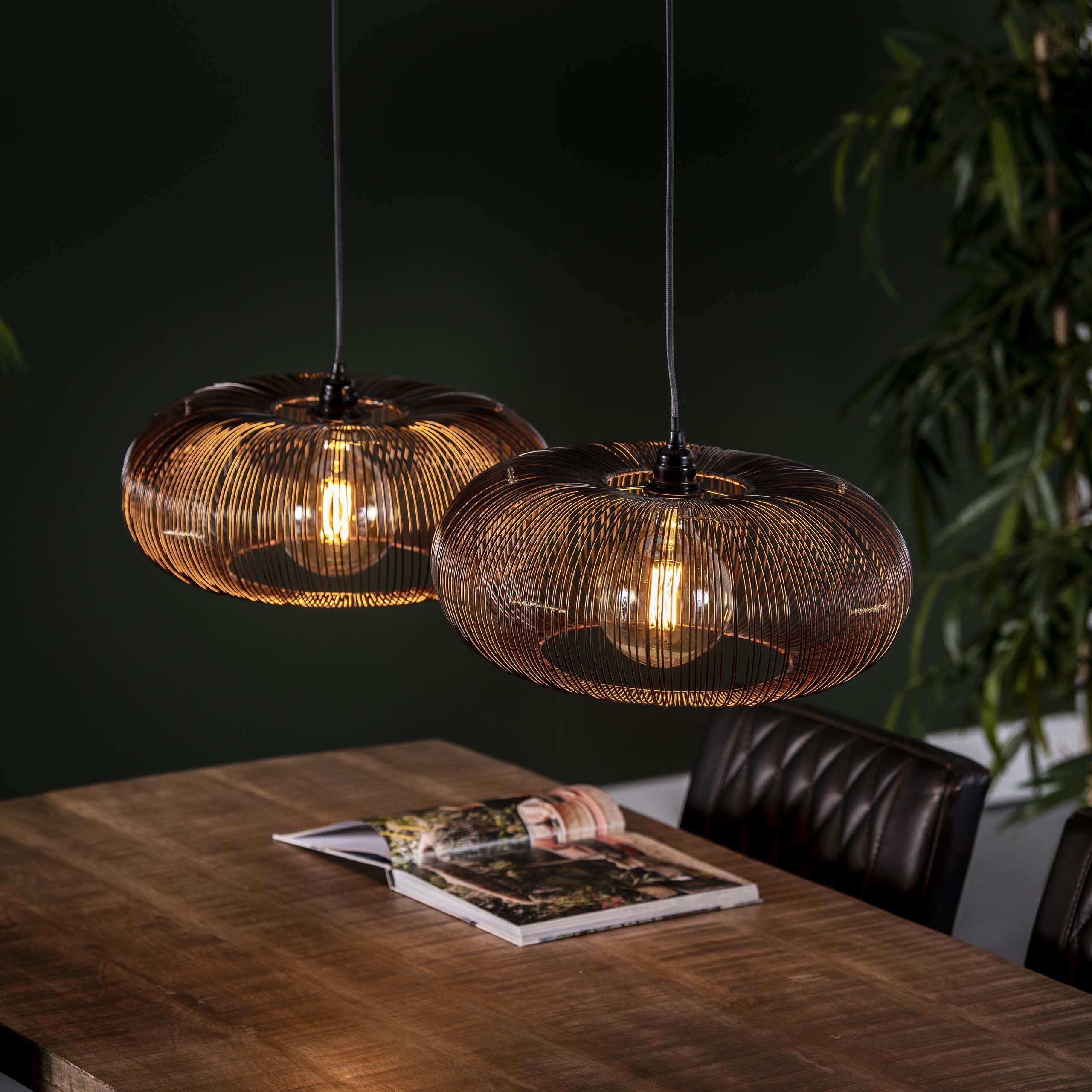 Hanglamp Copper Twist 2-lichts / Zwart nikkel – afbeelding 1