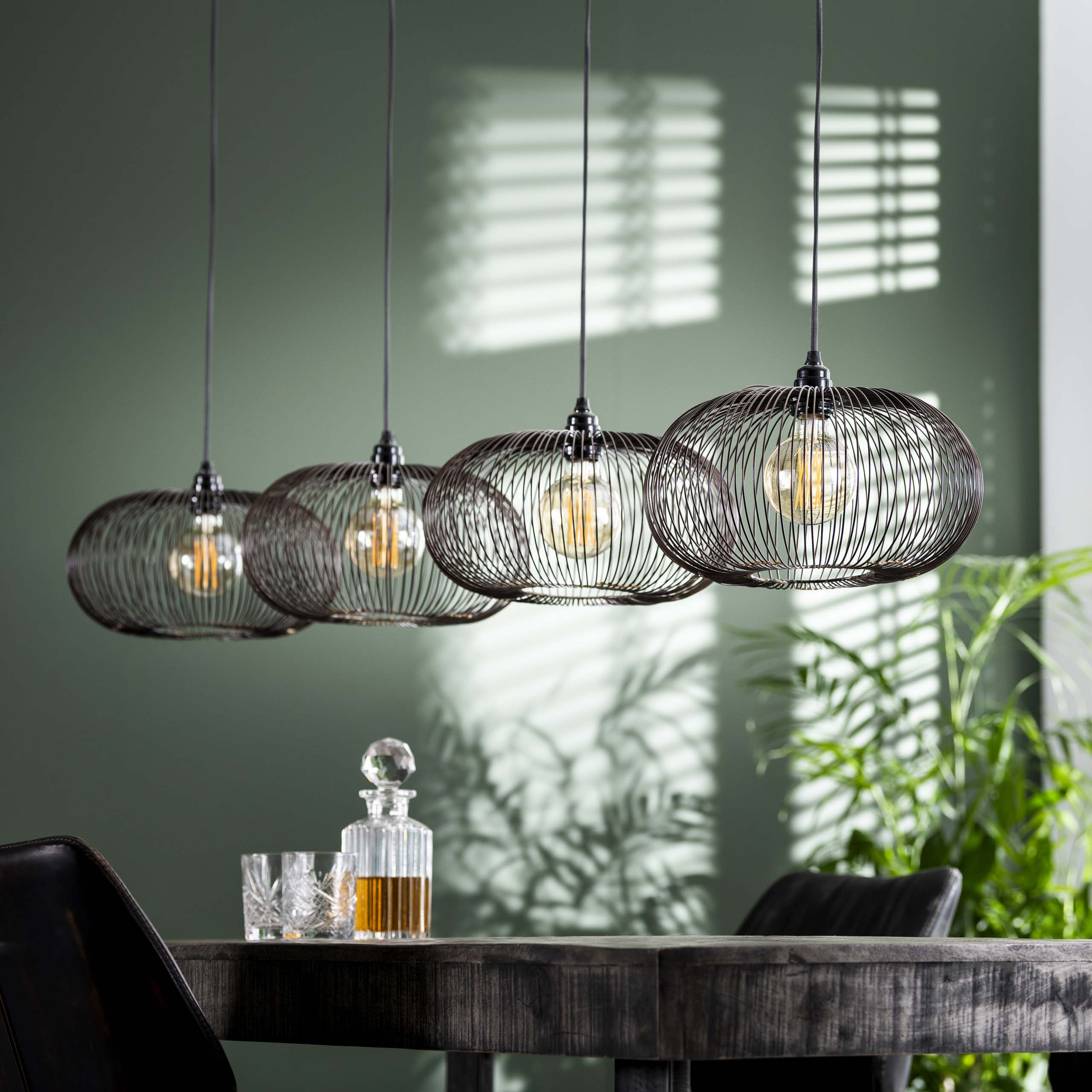 Hanglamp Copper Twist 4-lichts / Zwart nikkel – afbeelding 2