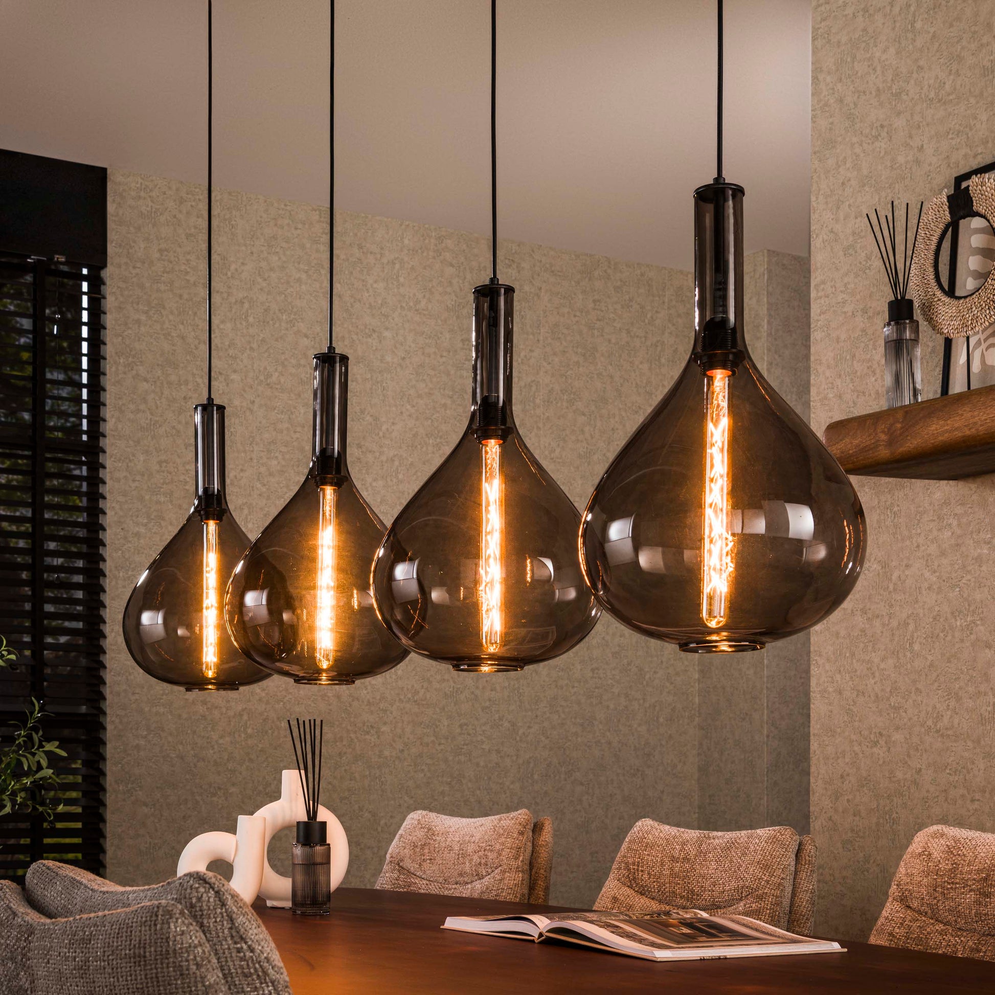 Hanglamp Smoke Drop 4-lichts / Artic zwart – afbeelding 1