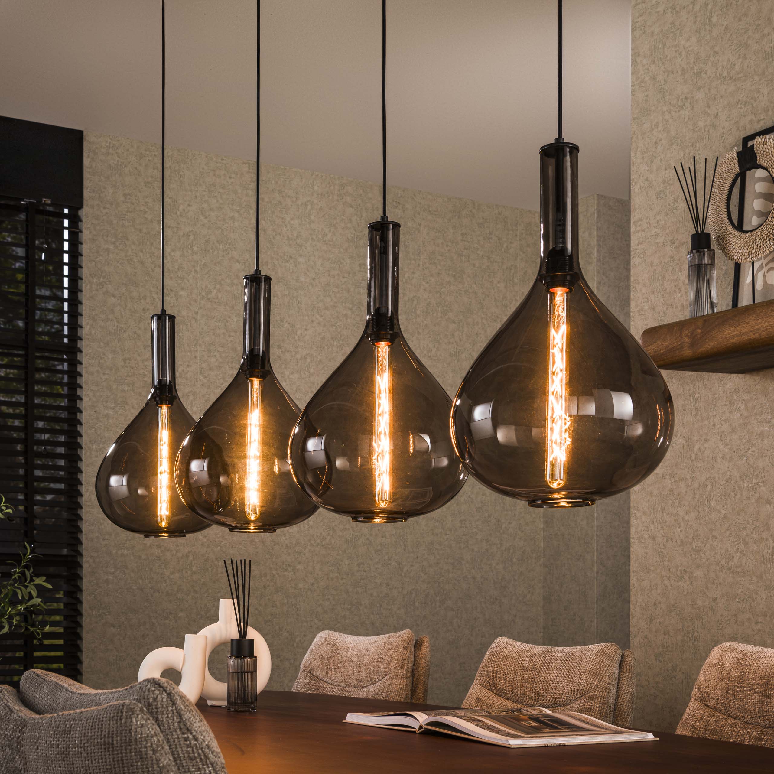 Hanglamp Smoke Drop 4-lichts / Artic zwart – afbeelding 1