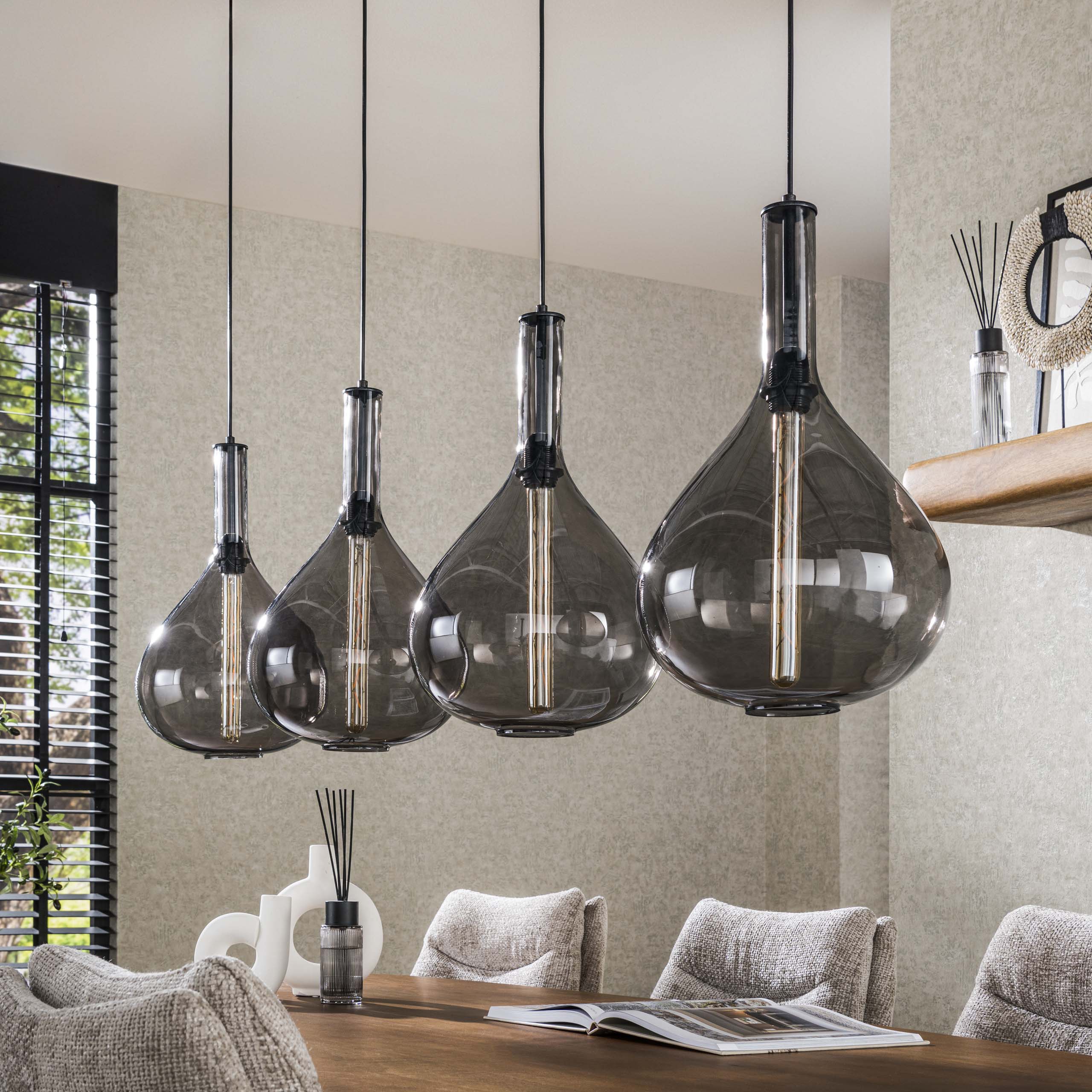 Hanglamp Smoke Drop 4-lichts / Artic zwart – afbeelding 2