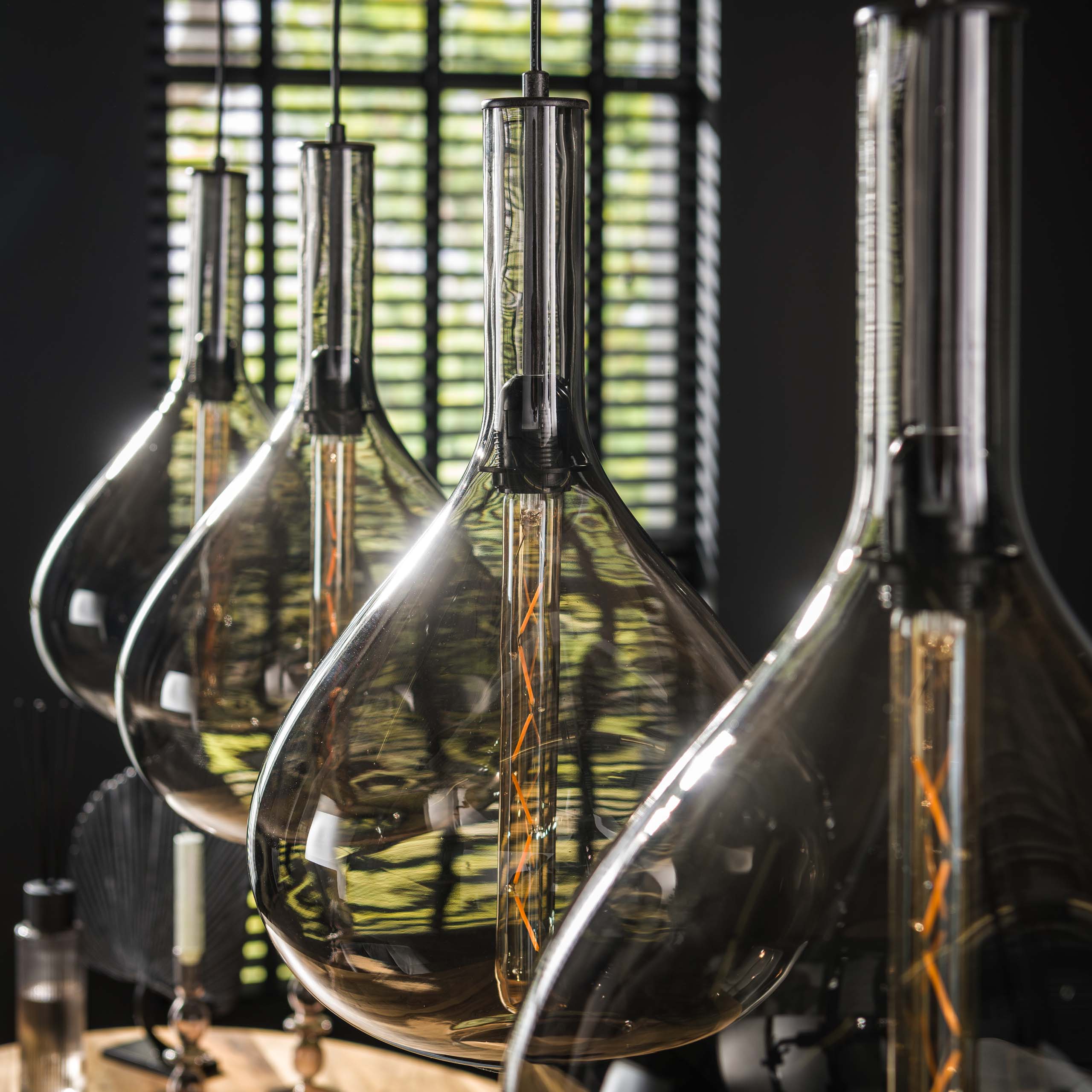 Hanglamp Smoke Drop 4-lichts / Artic zwart – afbeelding 3