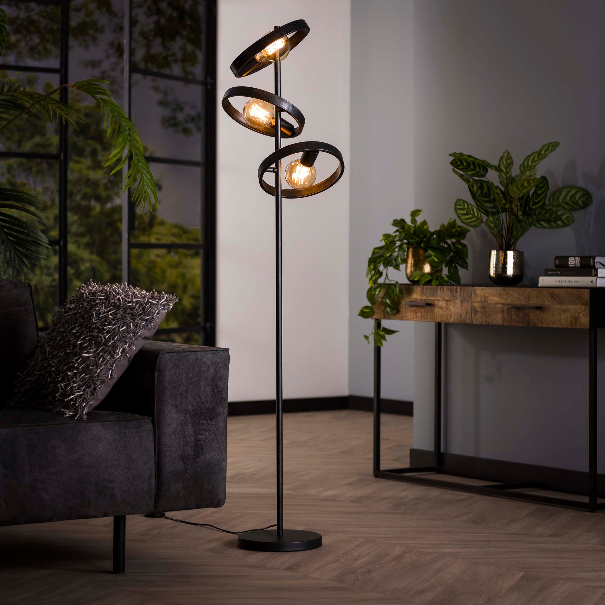 Vloerlamp Hover 3-lichts / Charcoal – afbeelding 1