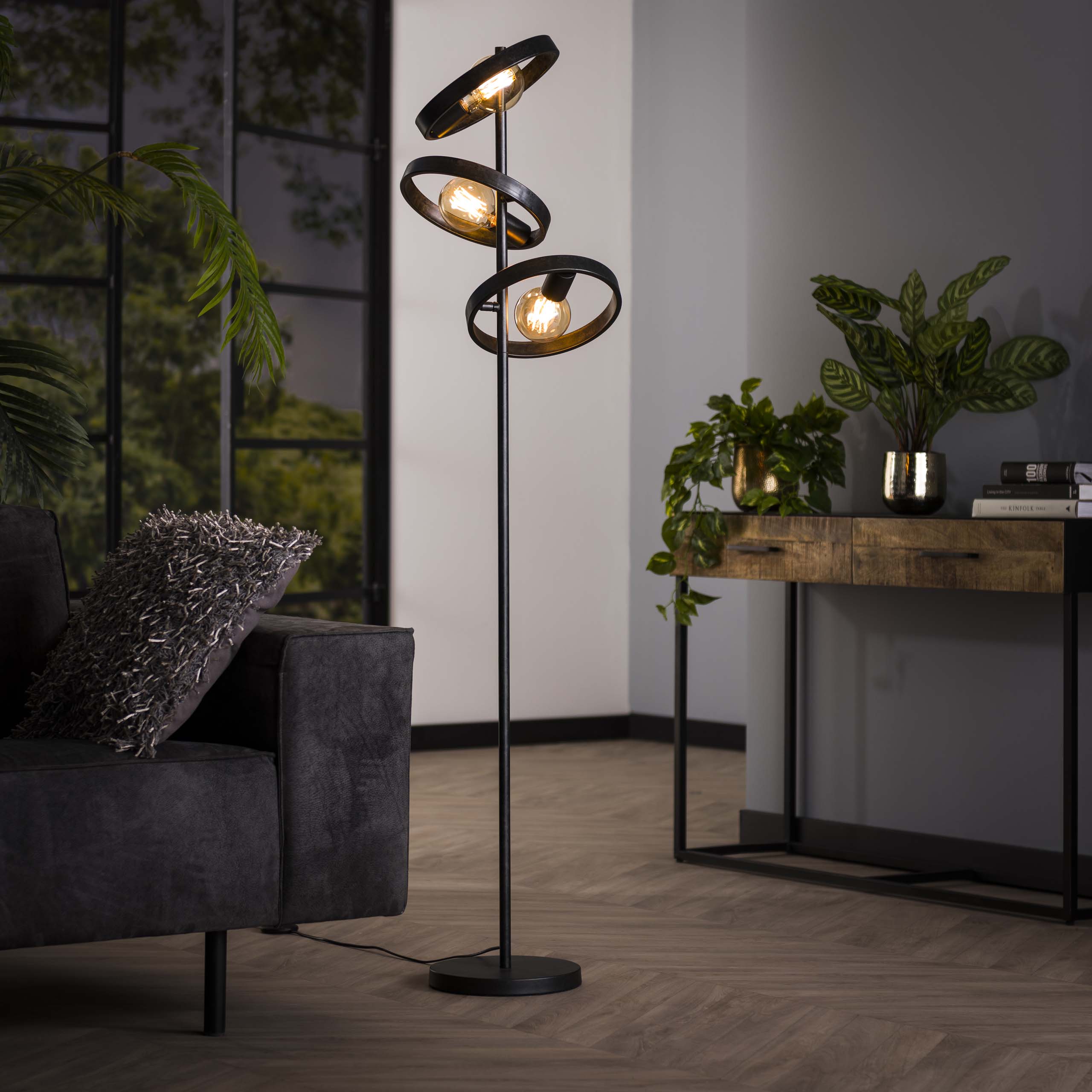 Vloerlamp Hover 3-lichts / Charcoal – afbeelding 1