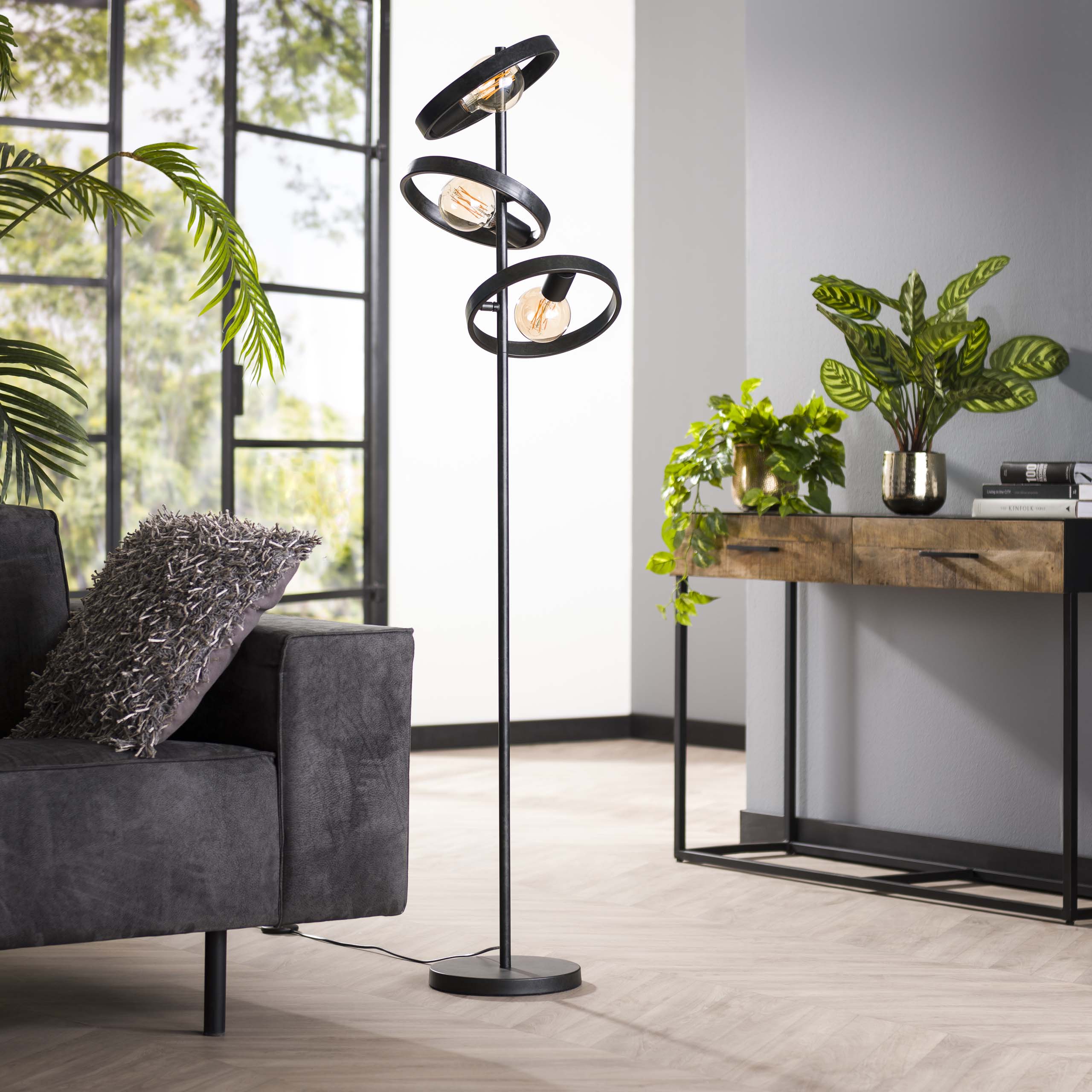 Vloerlamp Hover 3-lichts / Charcoal – afbeelding 2