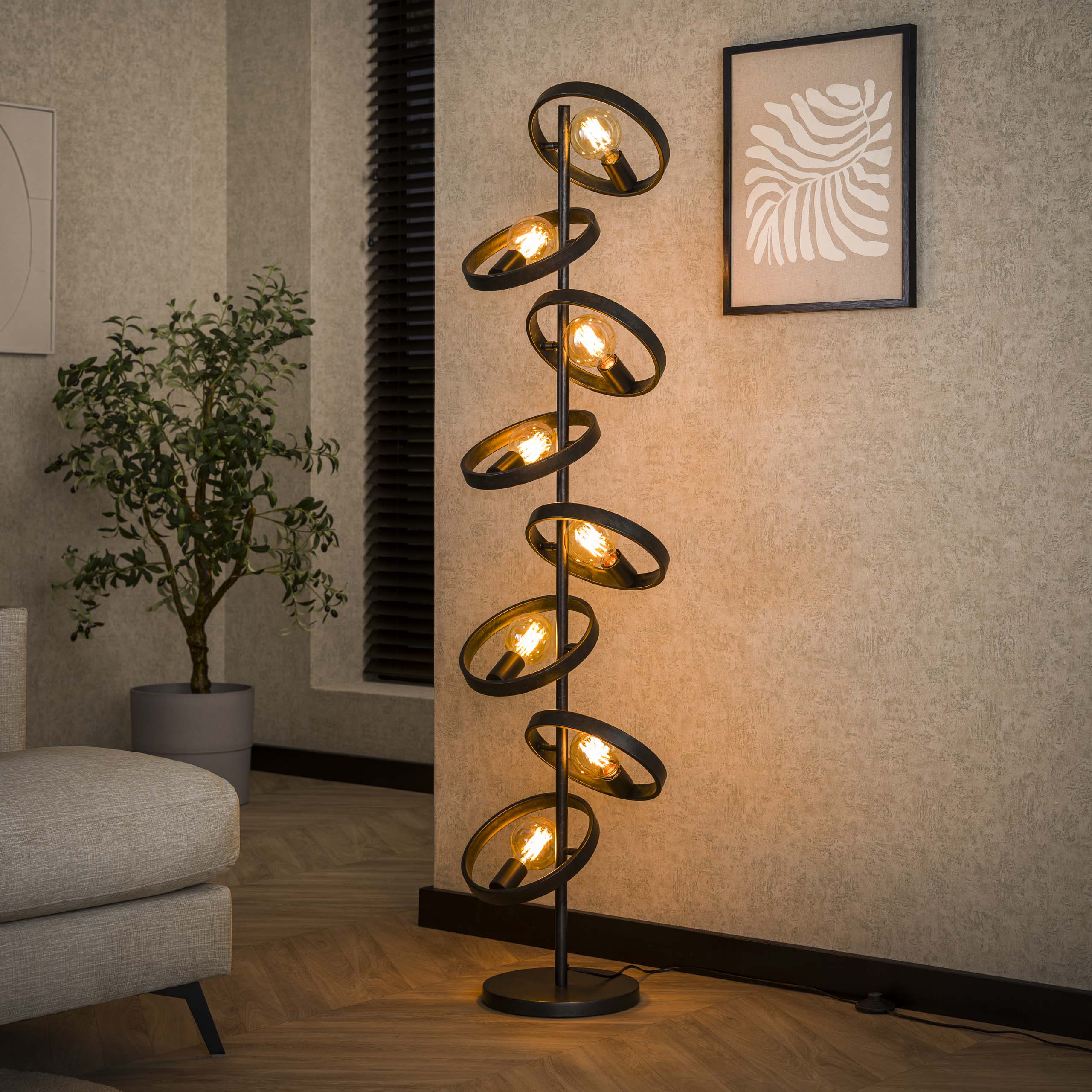 Vloerlamp Hover 8-lichts / Charcoal – afbeelding 1