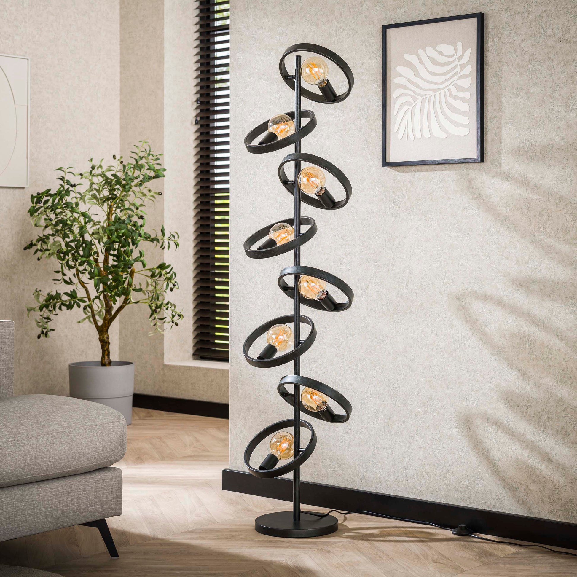 Vloerlamp Hover 8-lichts / Charcoal – afbeelding 2