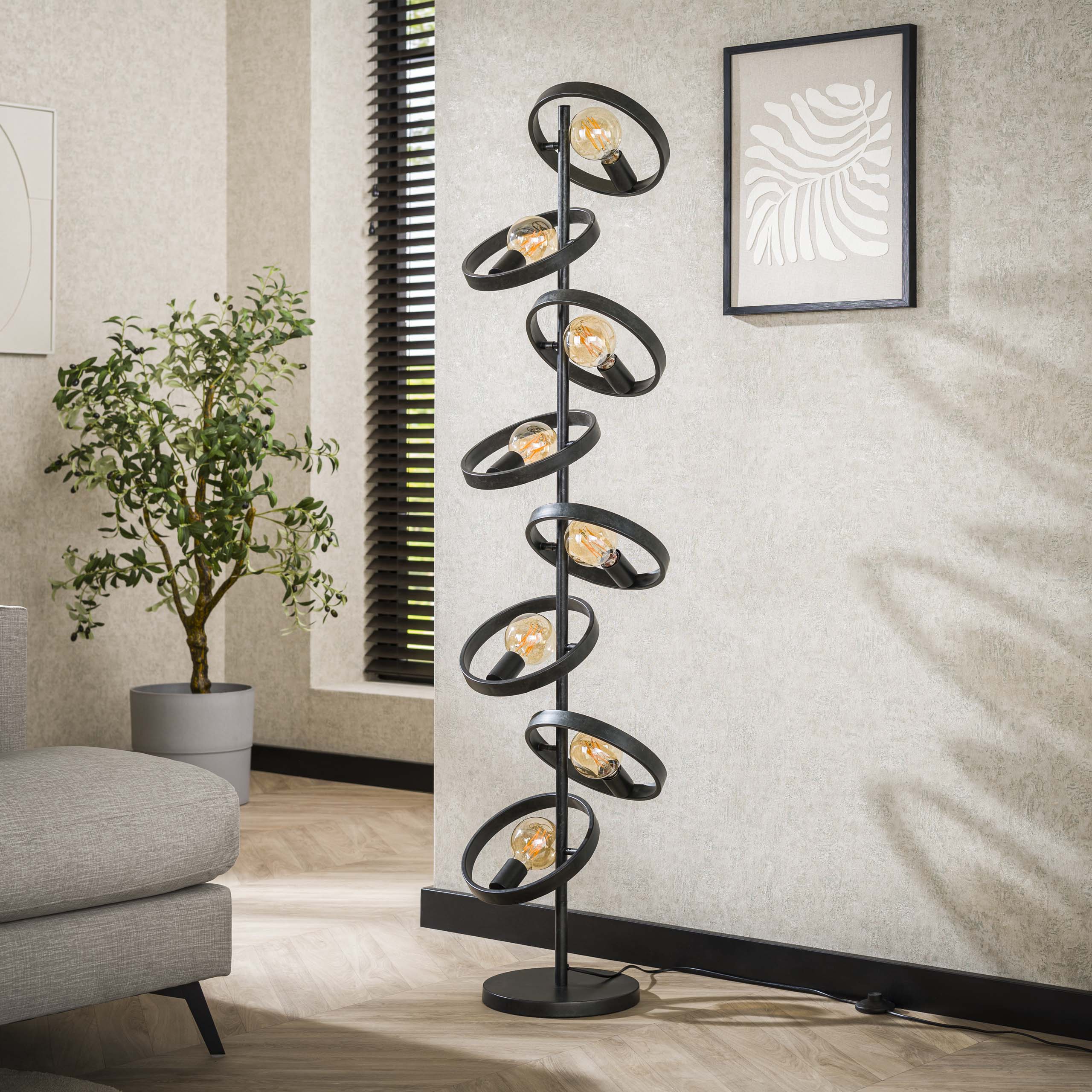 Vloerlamp Hover 8-lichts / Charcoal – afbeelding 2