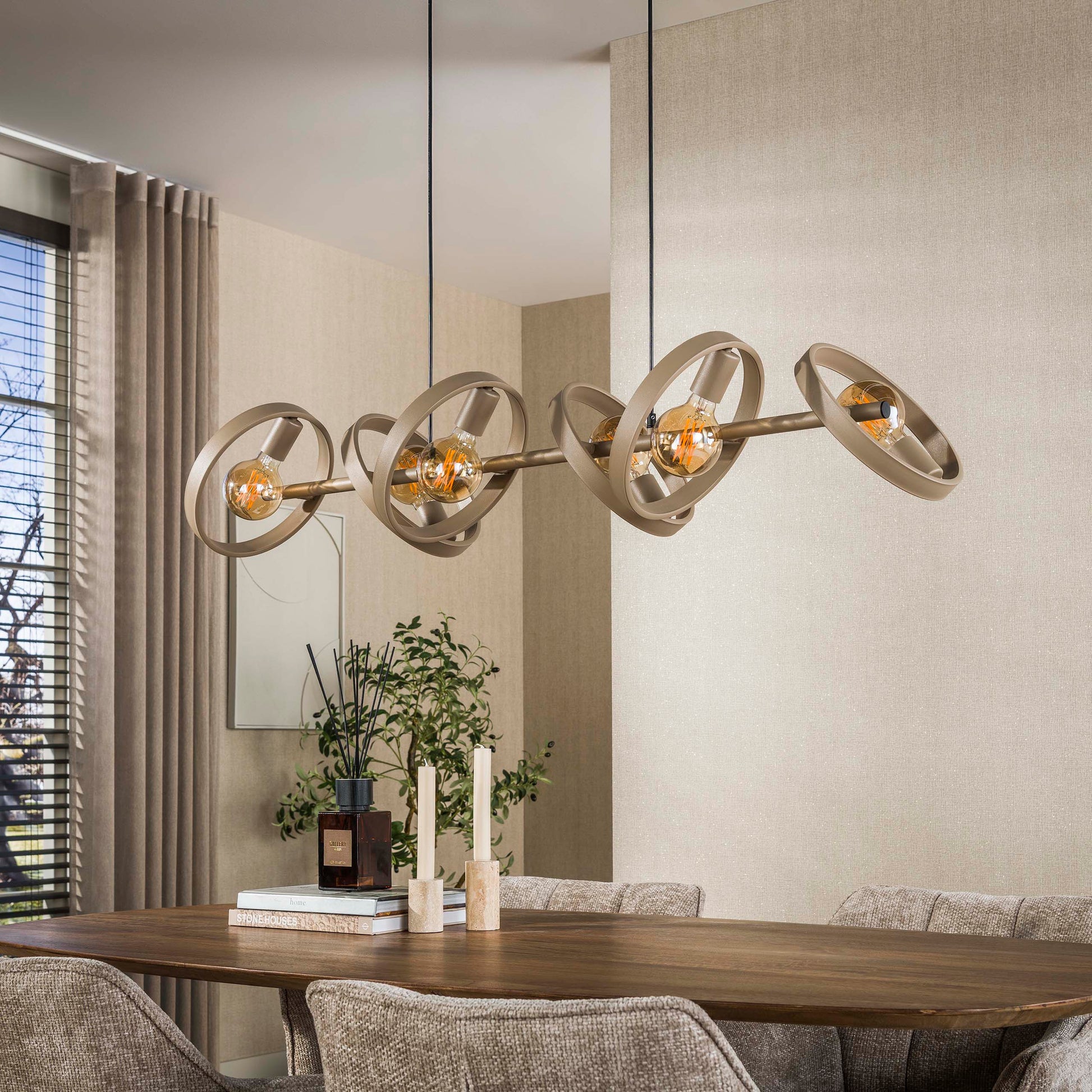 Hanglamp Hover 6-lichts / Beige – afbeelding 2