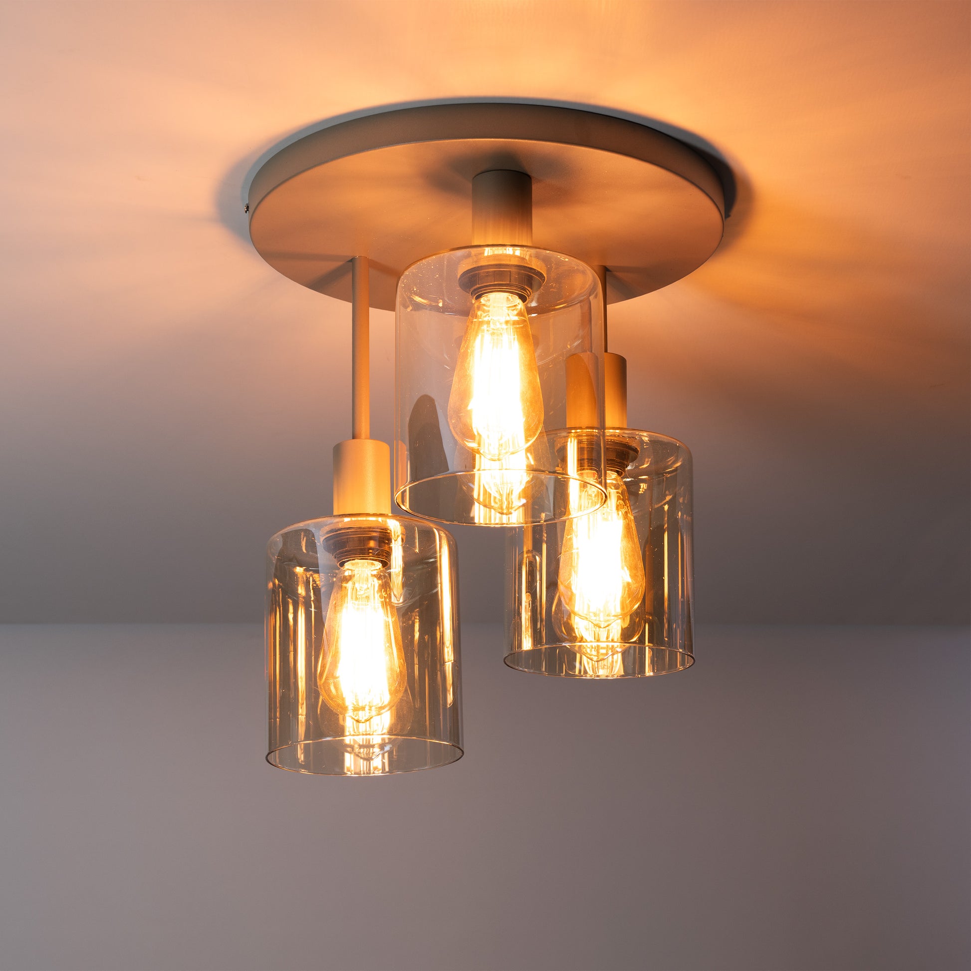 Plafondlamp Sepiora 3-lichts / Beige – afbeelding 1