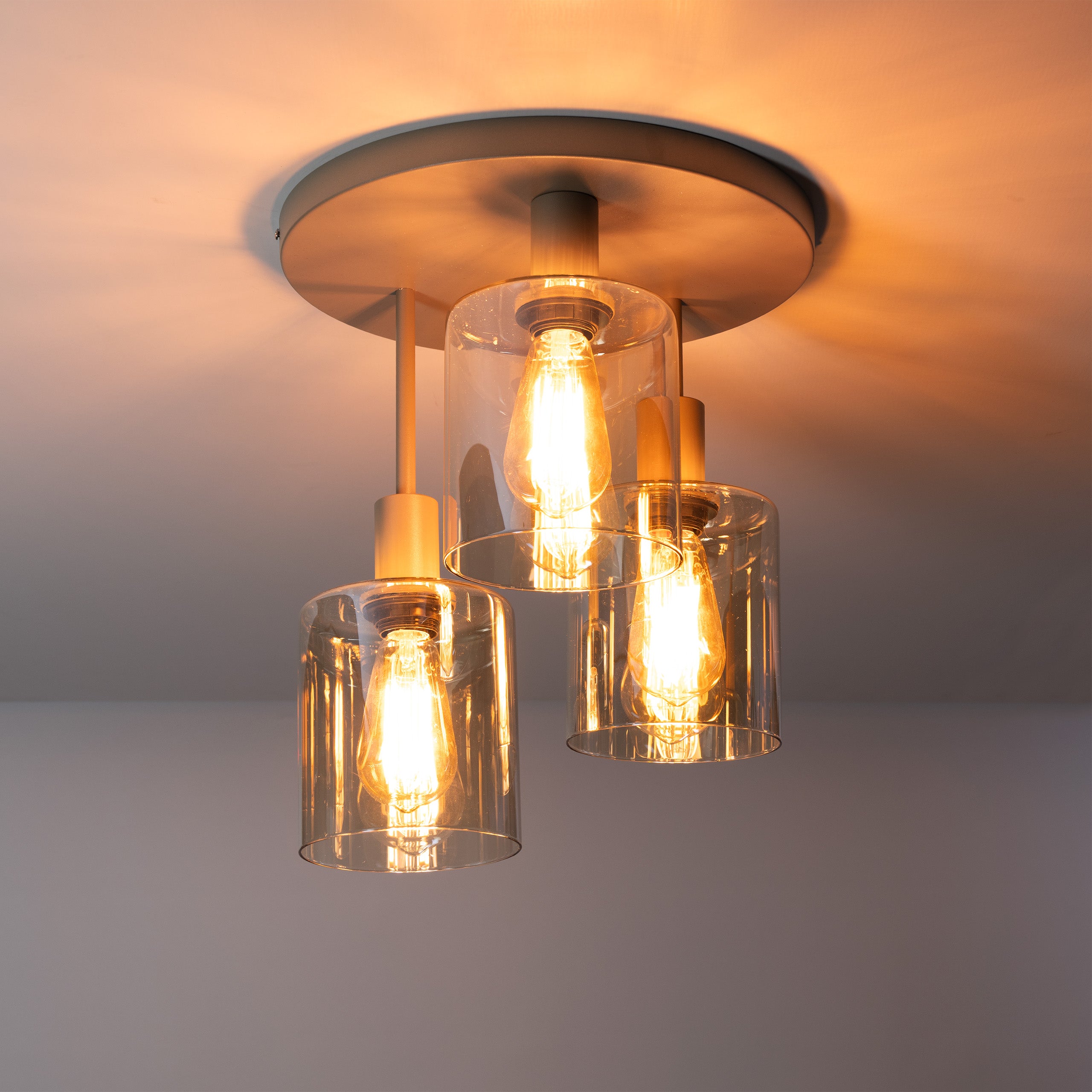 Plafondlamp Sepiora 3-lichts / Beige – afbeelding 1