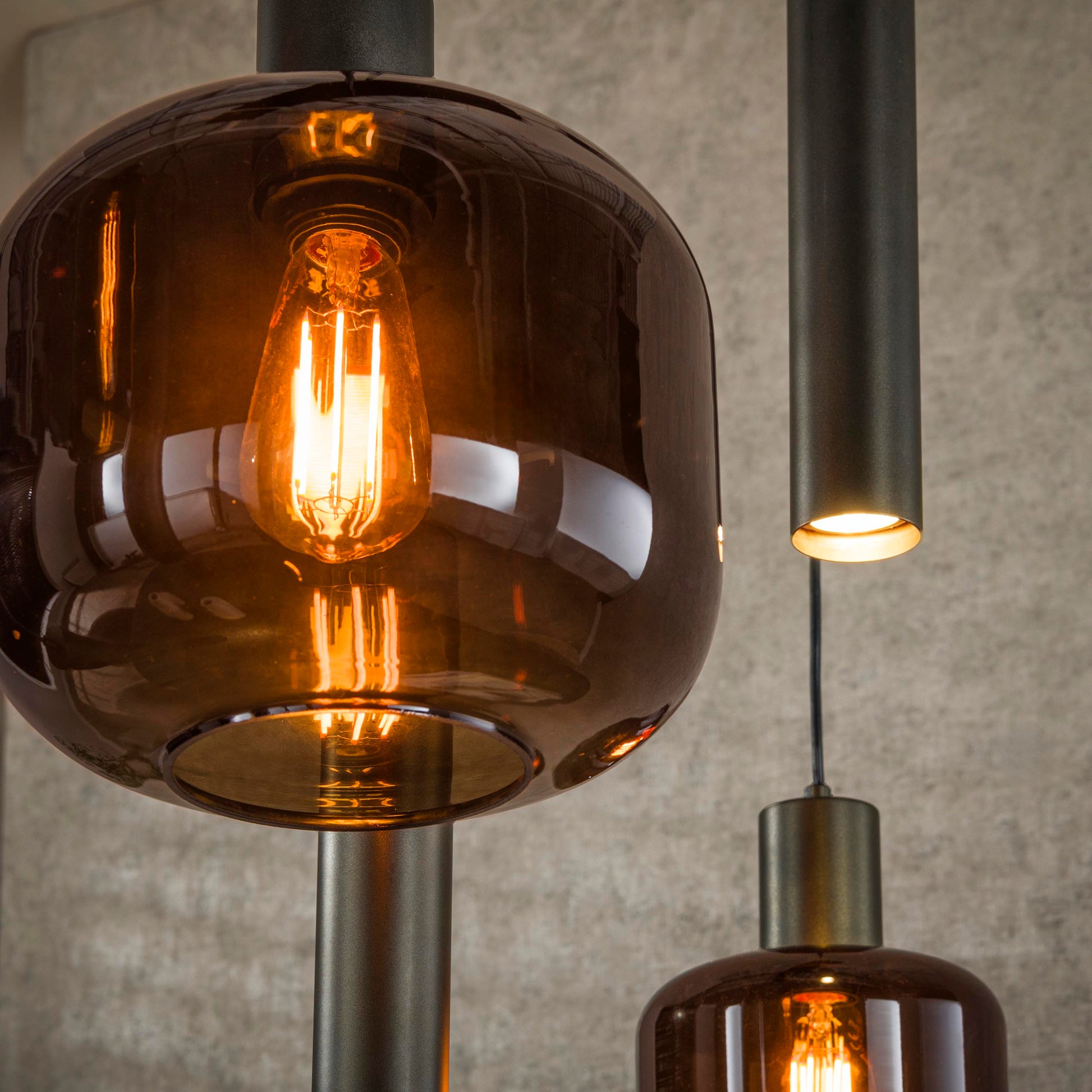 Hanglamp Bronza 4+3-lichts / Sienna bruin – afbeelding 3