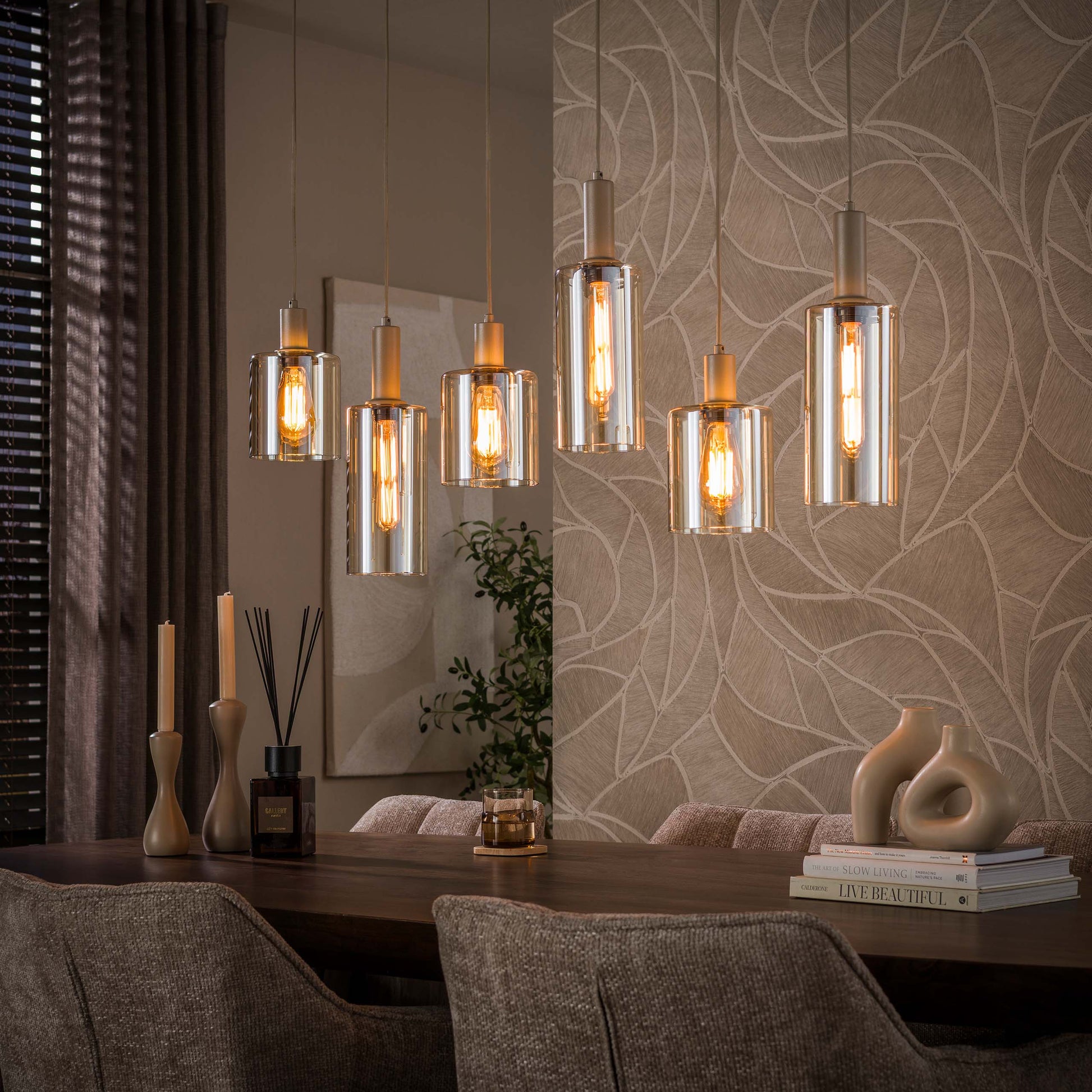 Hanglamp Sepiora 6-lichts / Beige – afbeelding 1