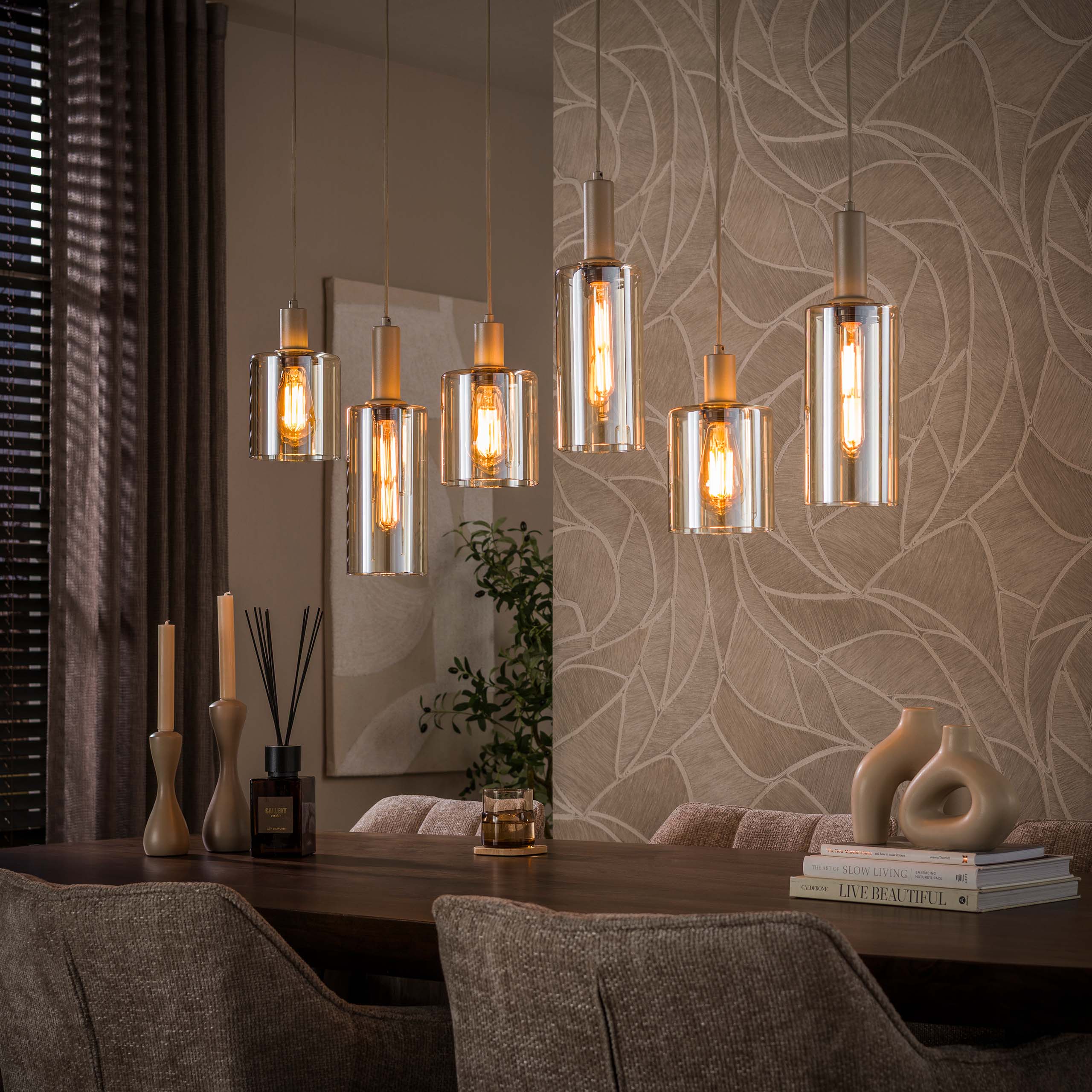 Hanglamp Sepiora 6-lichts / Beige – afbeelding 1
