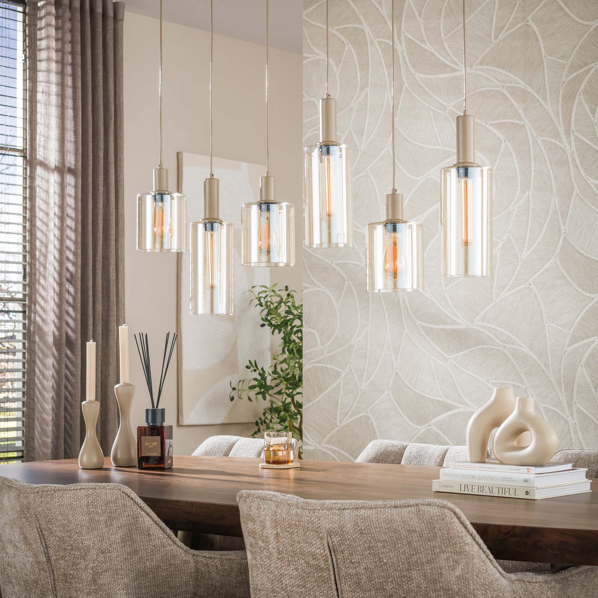 Hanglamp Sepiora 6-lichts / Beige – afbeelding 2