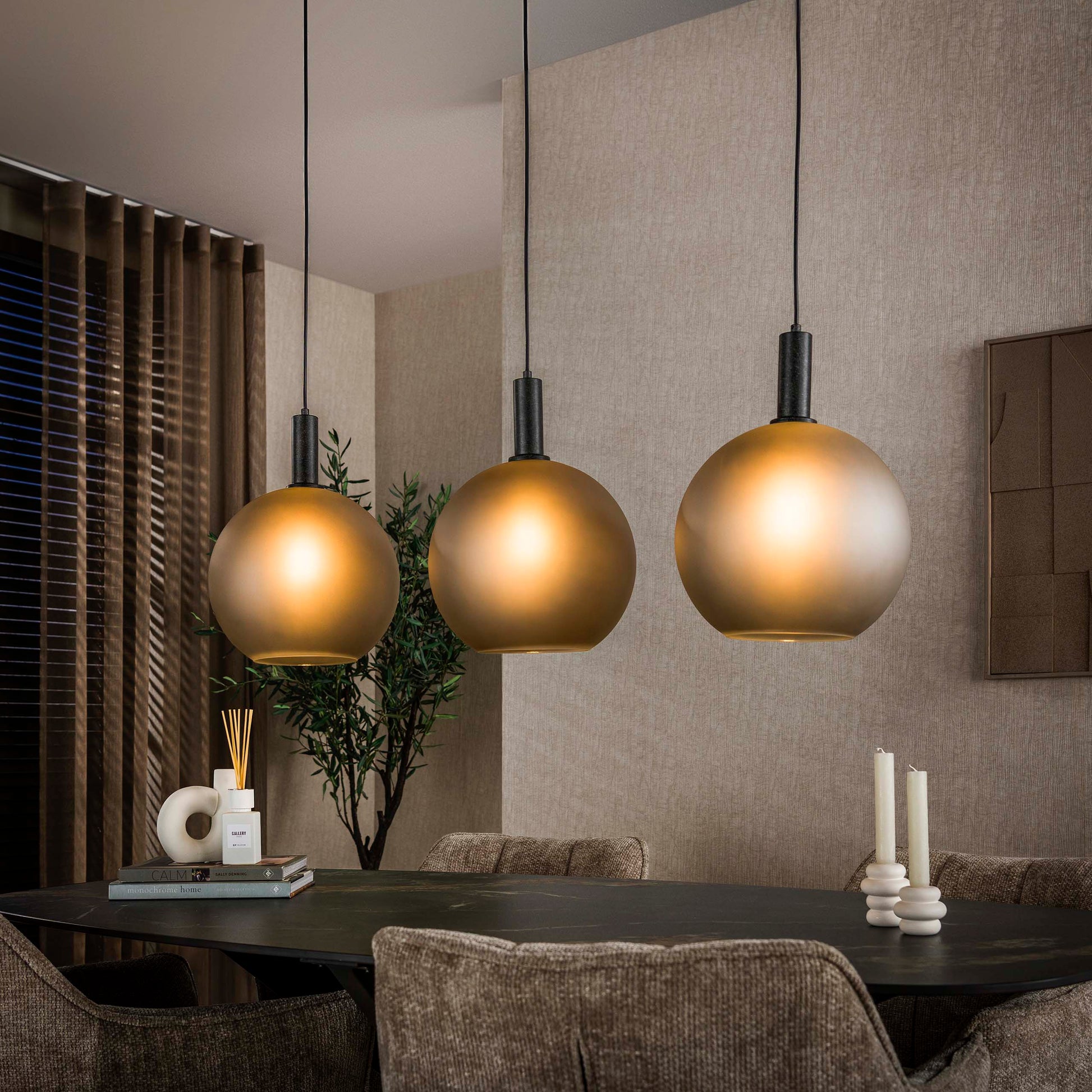 Hanglamp Bubble Frosted 3-lichts / Frosted grijs – afbeelding 1