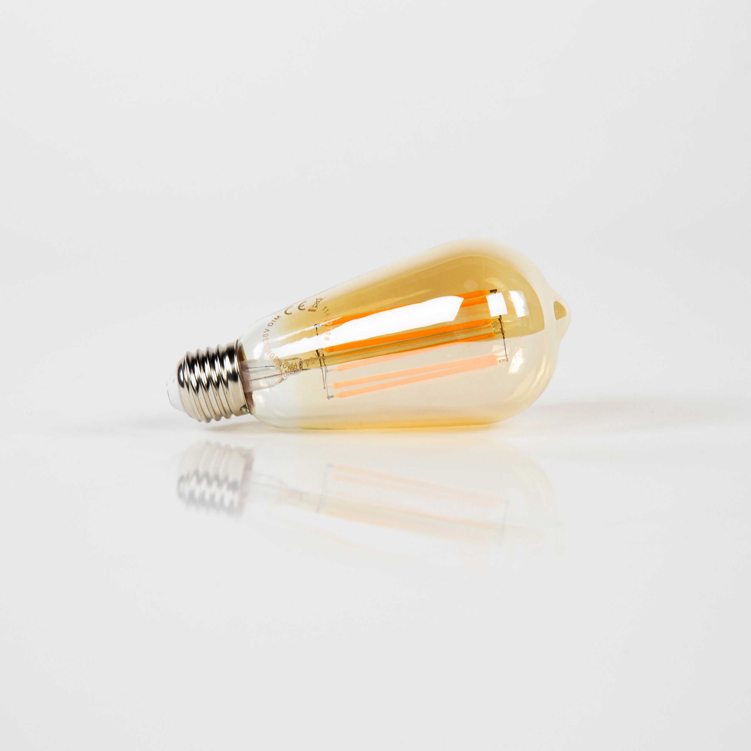 Lichtbron LED [ST64] filament druppel / Amber glas – afbeelding 1