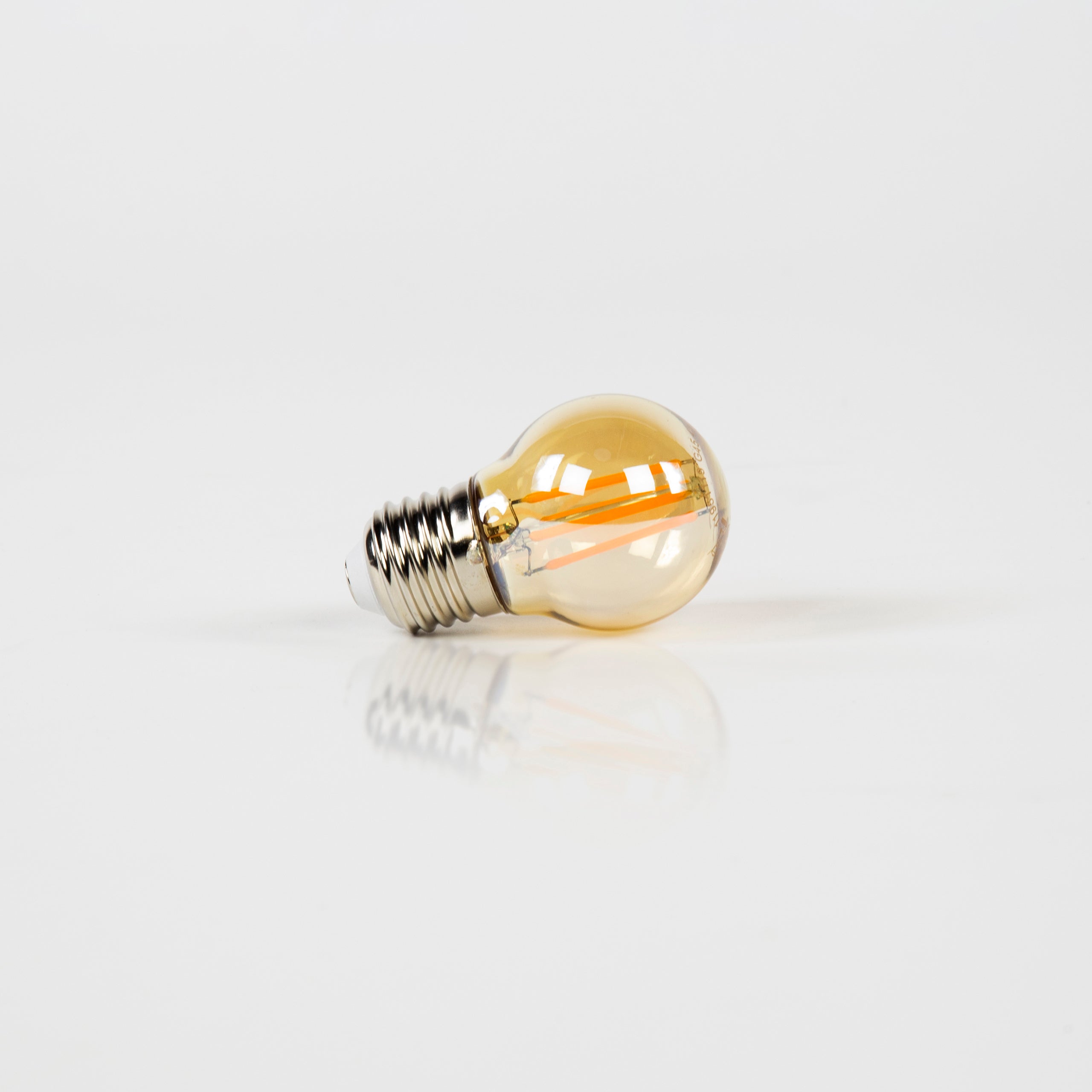 Lichtbron LED [G45] filament bol Ø4 5cm / Amber glas – afbeelding 1