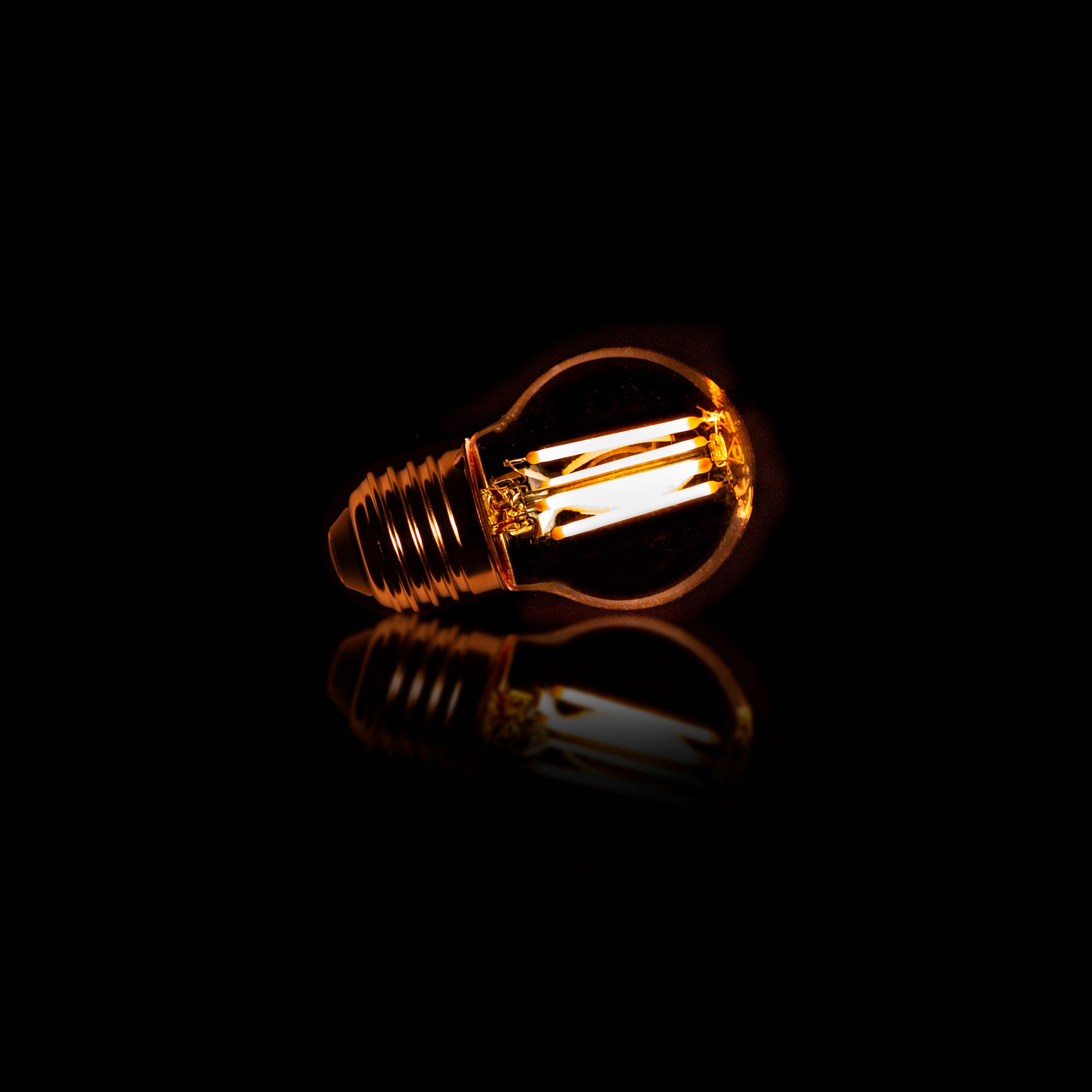 Lichtbron LED [G45] filament bol Ø4 5cm / Amber glas – afbeelding 2
